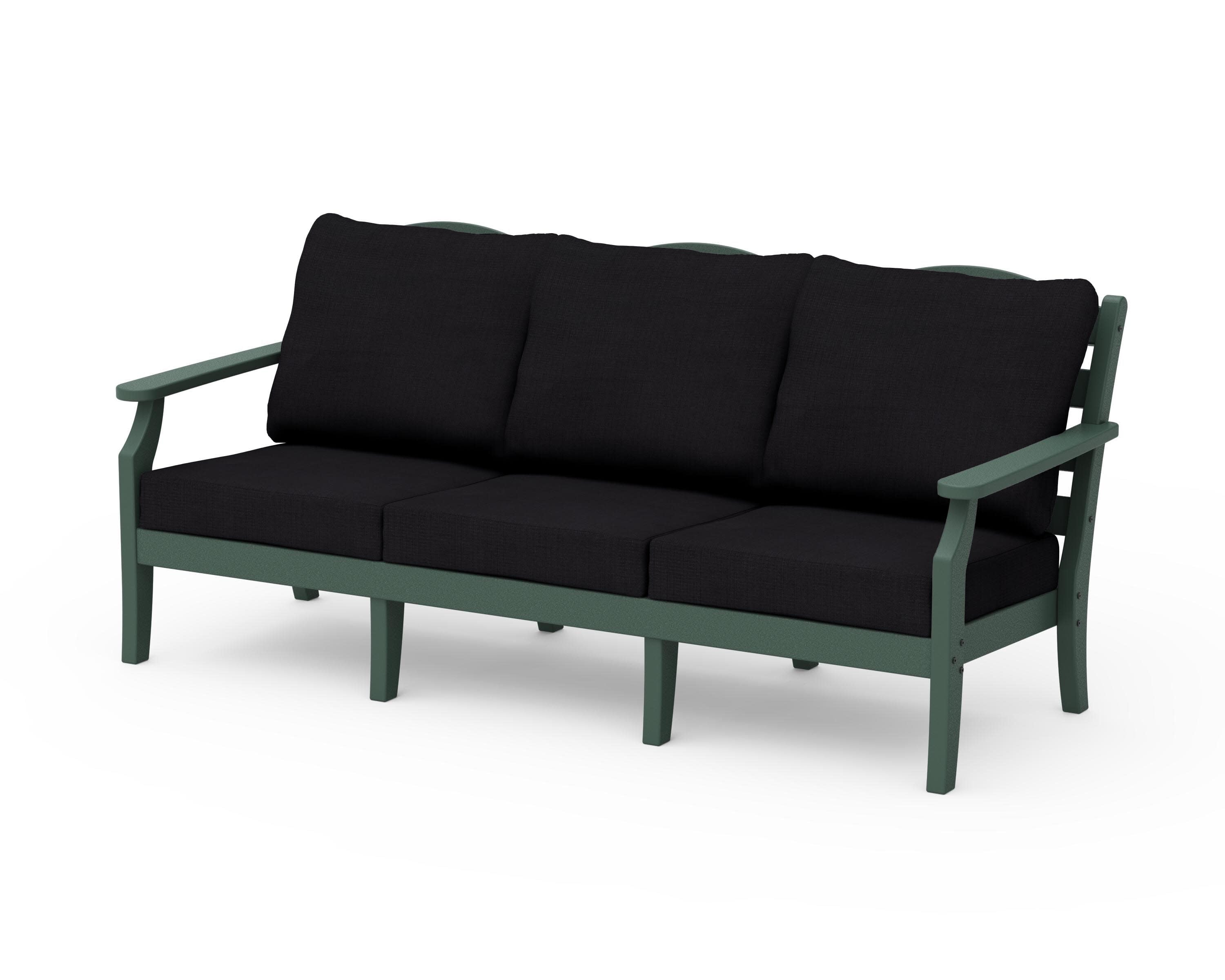 Savannah Deep Seating Sofa in Green / Midnight Linen