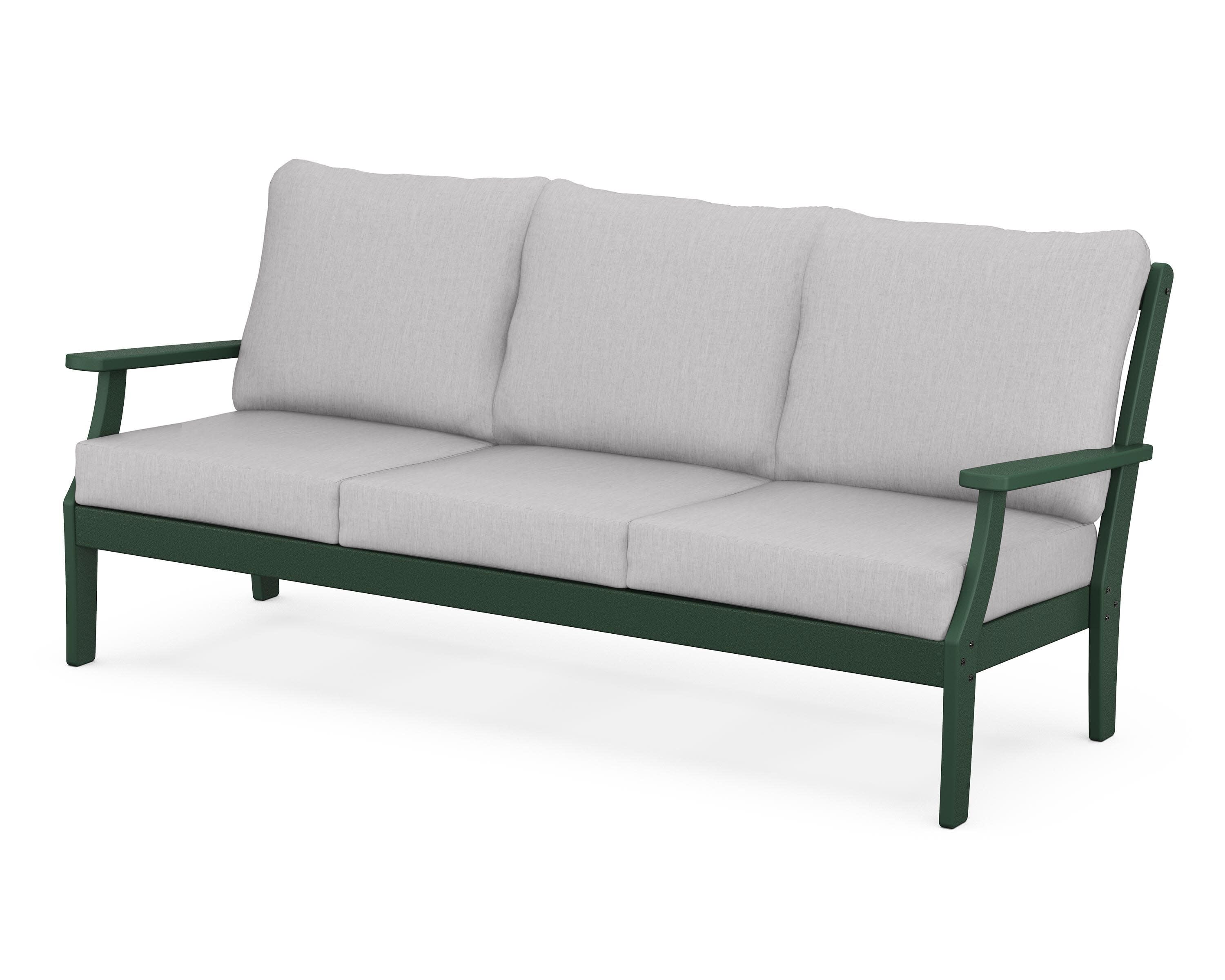 Braxton Deep Seating Sofa in Green / Granite