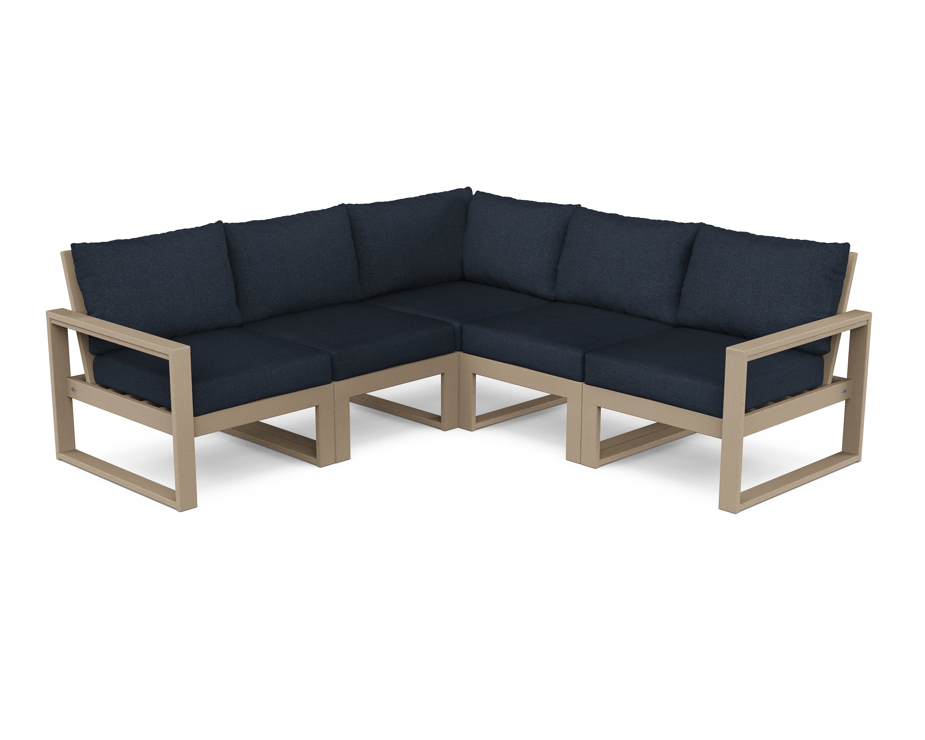 EDGE 5-Piece Modular Deep Seating Set in Vintage Sahara / Marine Indigo