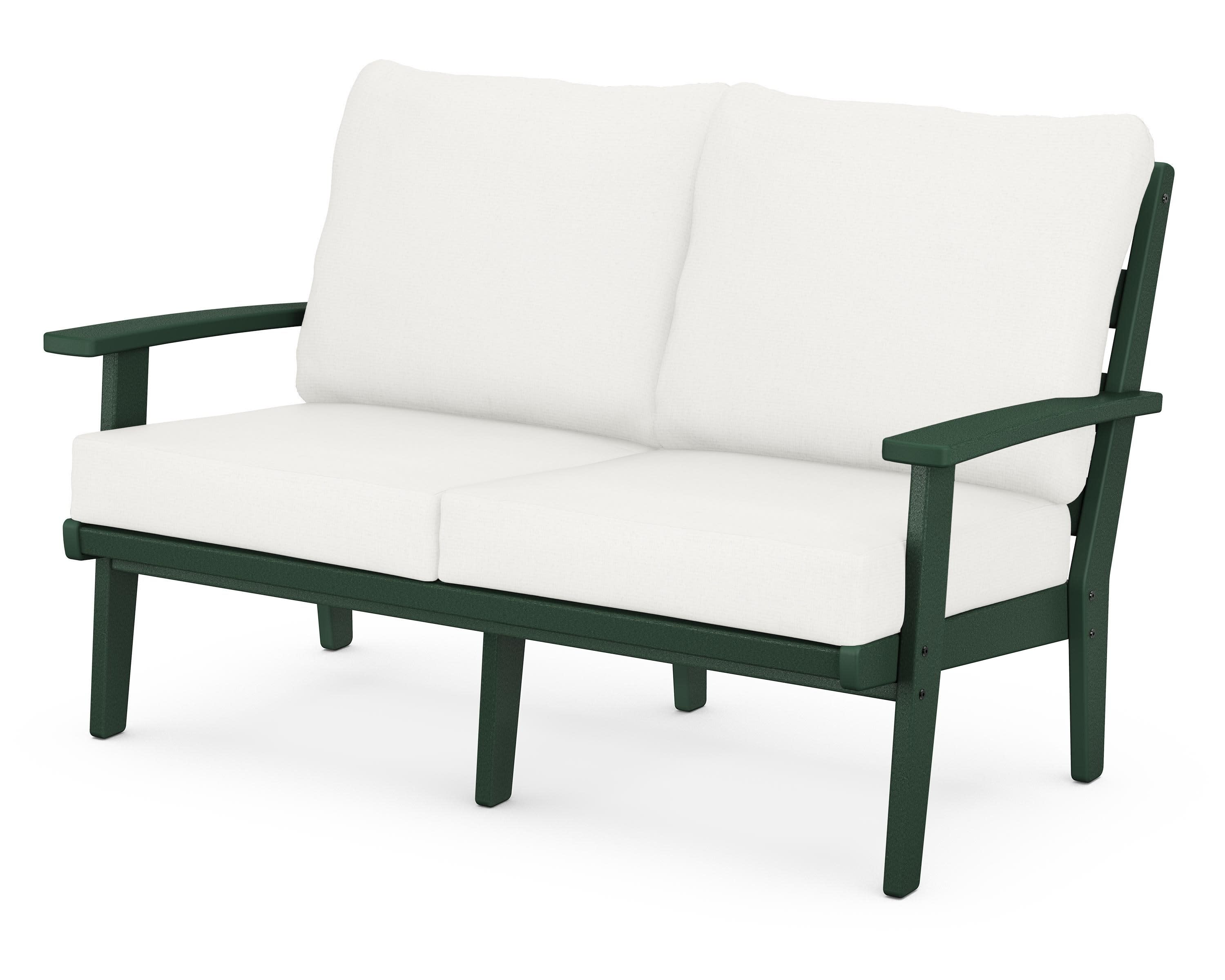 Grant Park Deep Seating Loveseat in Green / Natural Linen