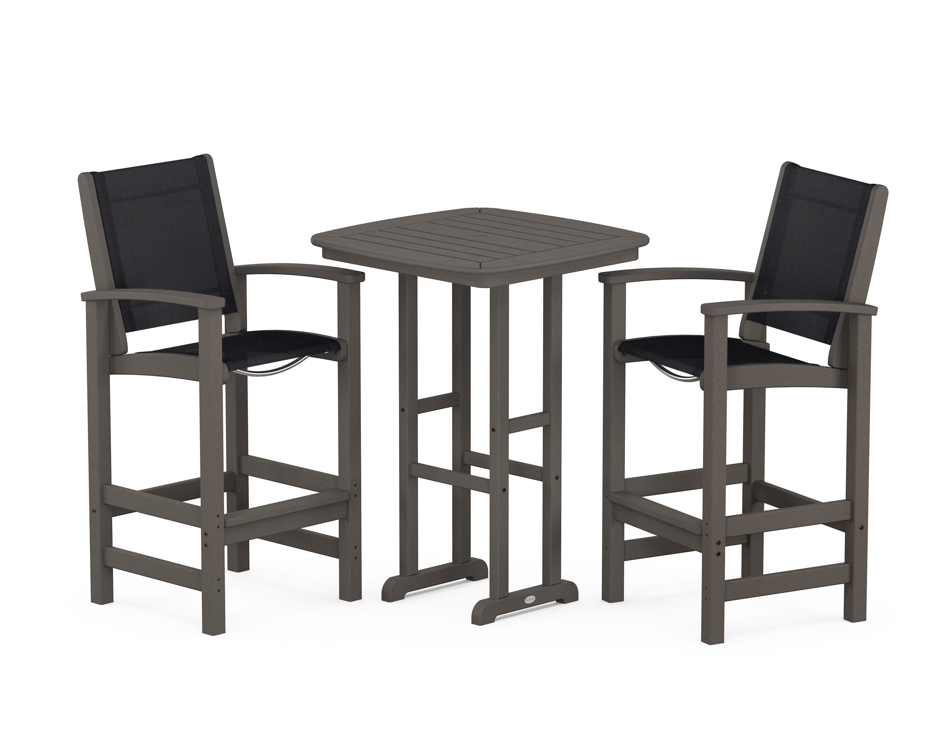 Coastal 3-Piece Bar Set in Vintage Coffee / Black Sling