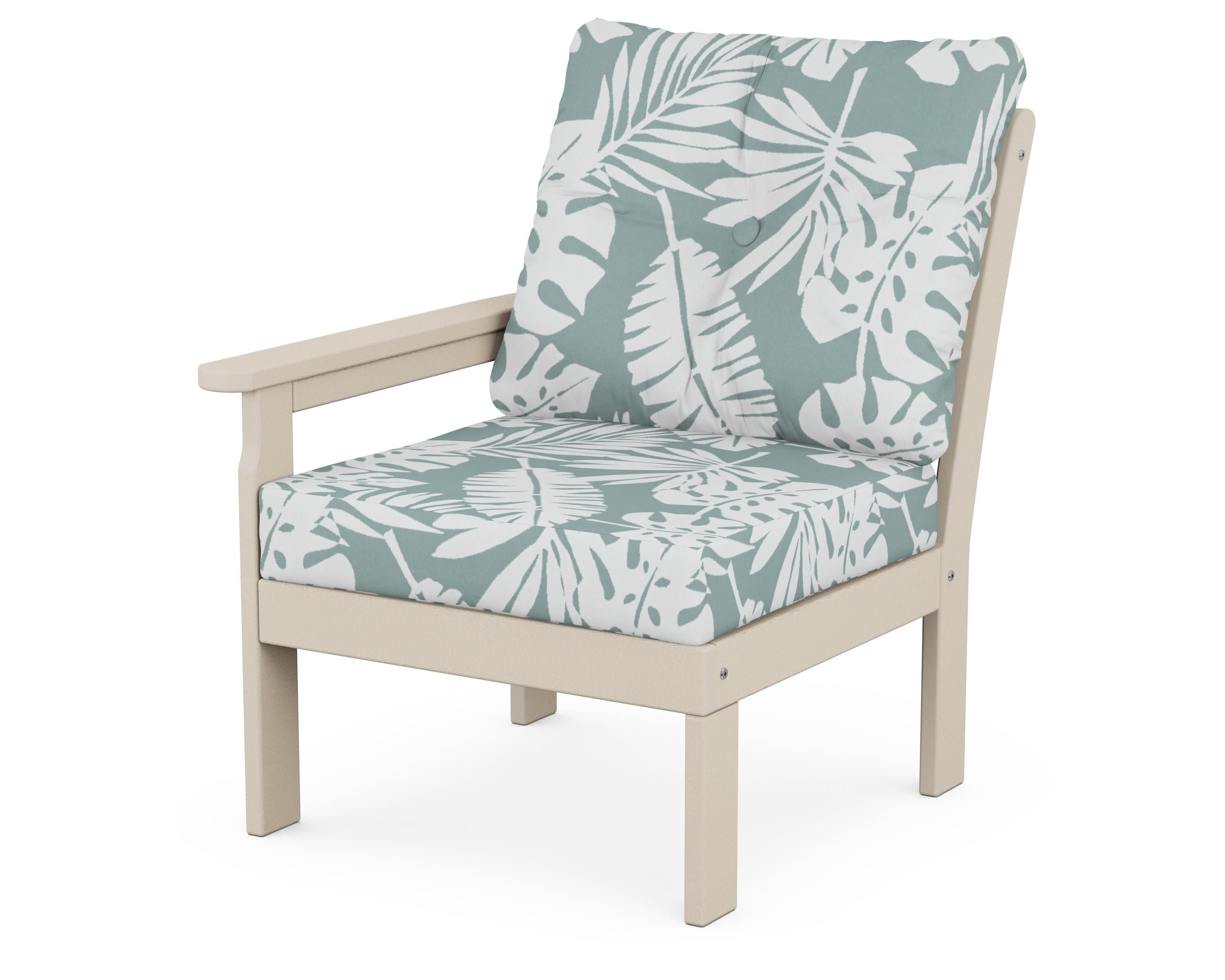 Vineyard Modular Left Arm Chair in Sand / Leaf Glacier Spa