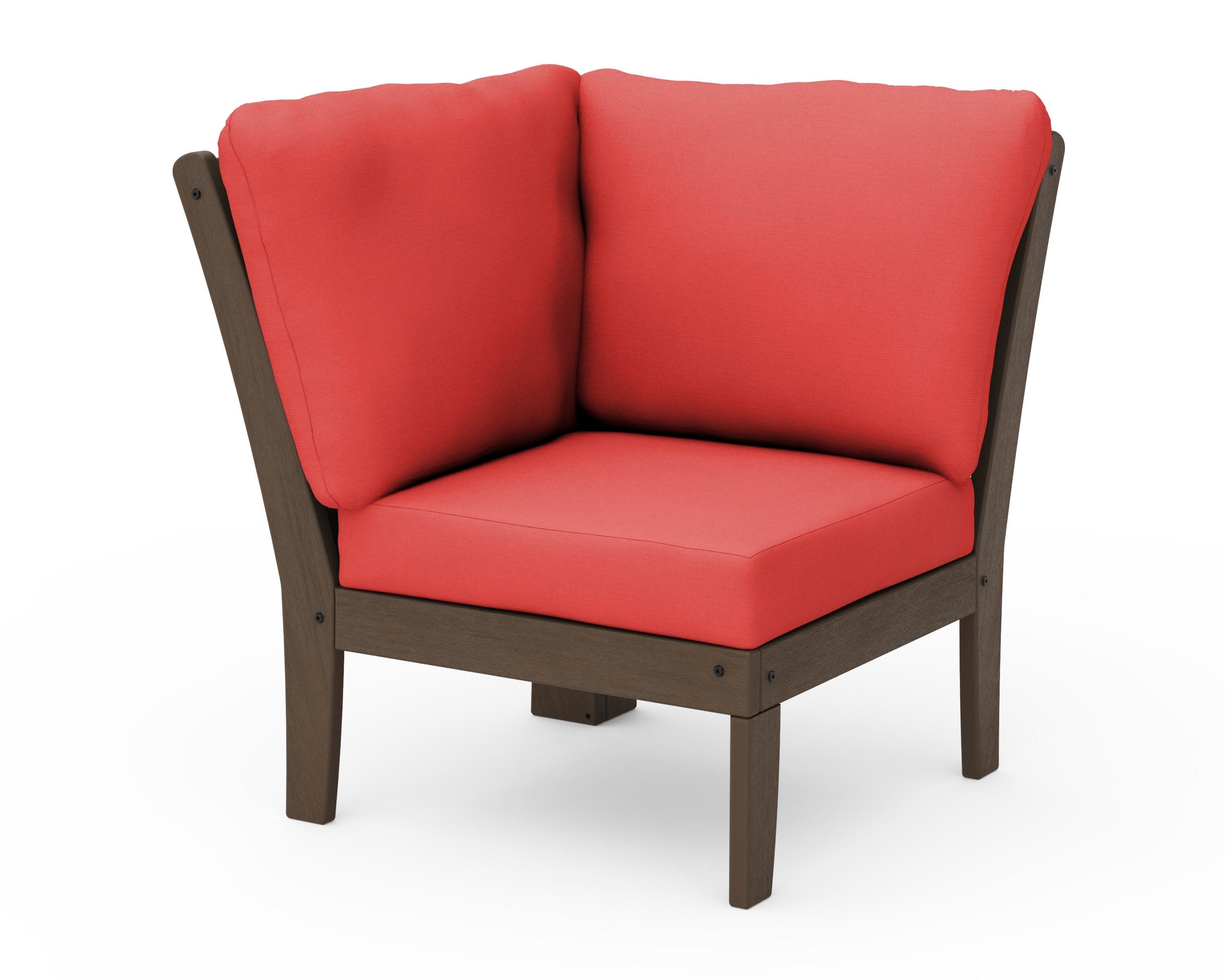 Braxton Modular Corner Chair in Kona / Crimson Linen
