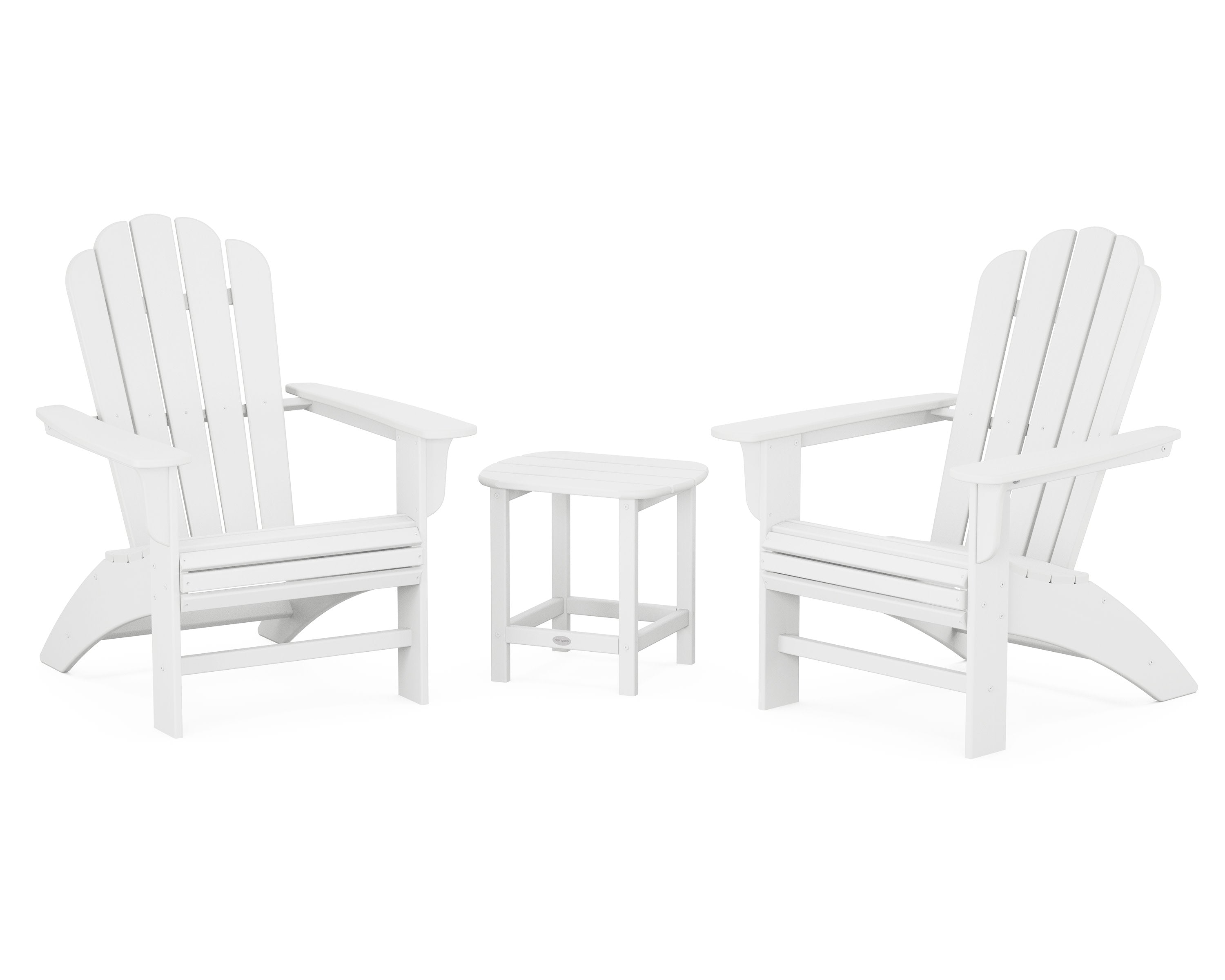 Cottage Curveback Adirondack Chair 3-Piece Set in White