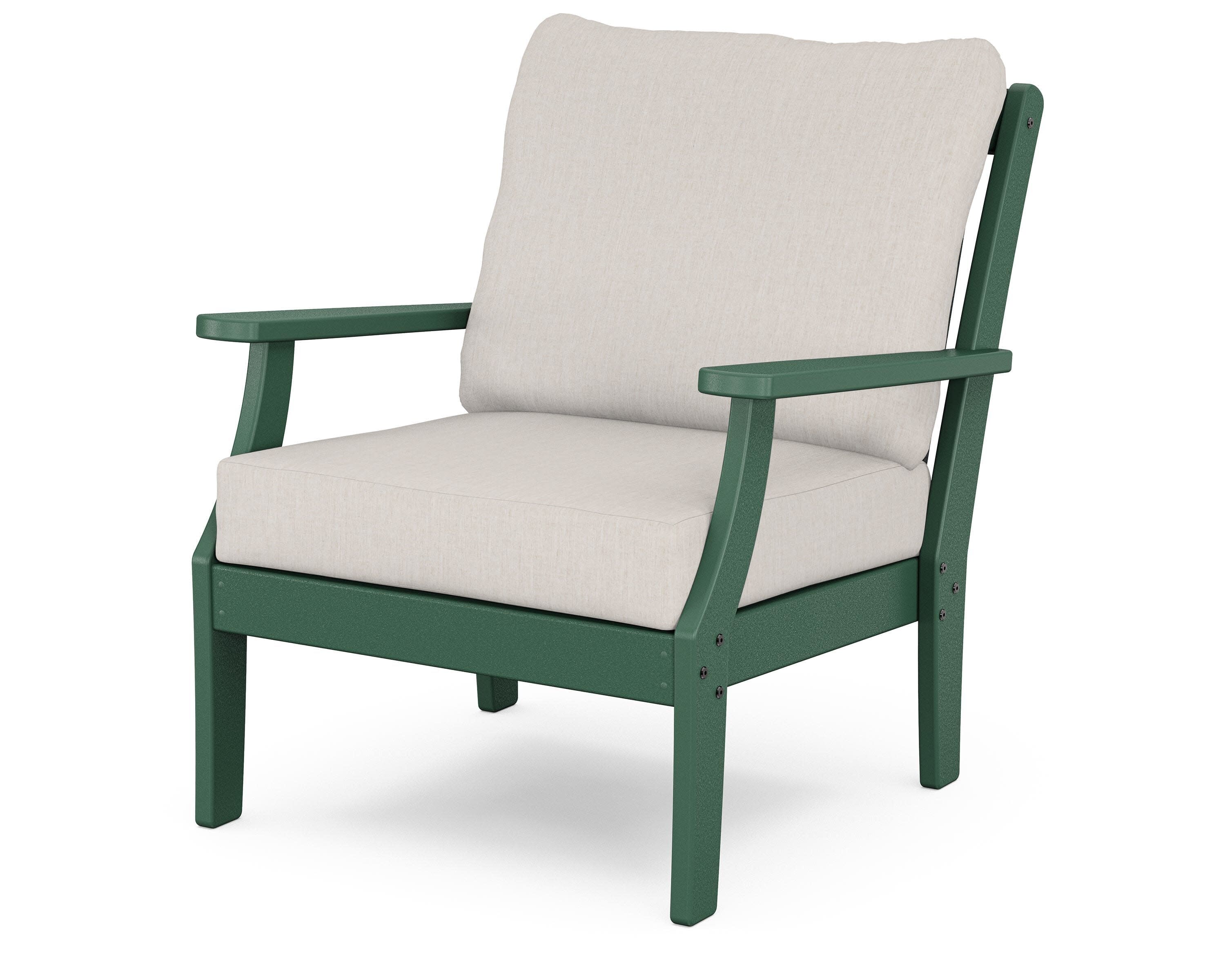 Braxton Deep Seating Chair in Green / Cast Ash