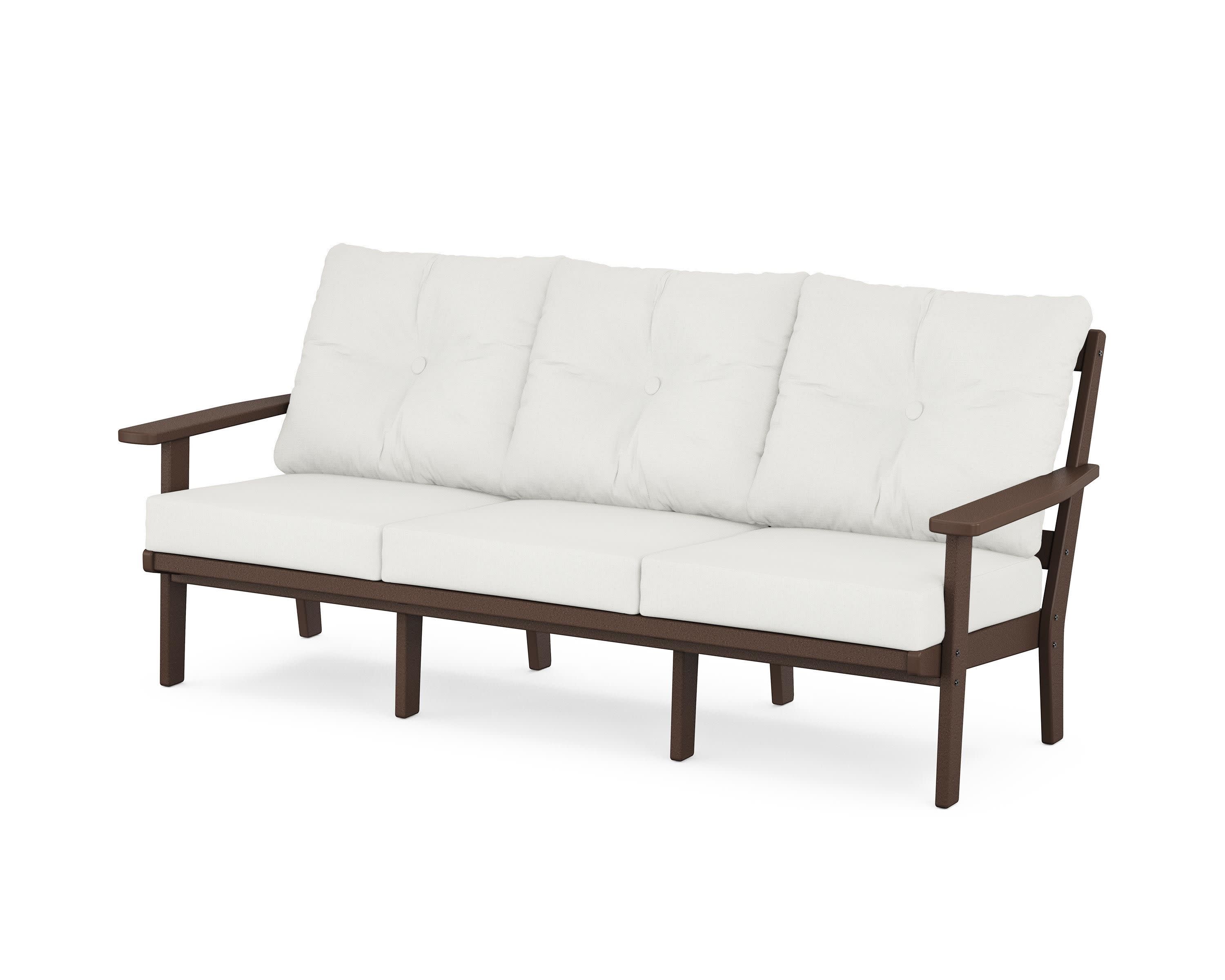 Oxford Deep Seating Sofa in Mahogany / Natural Linen