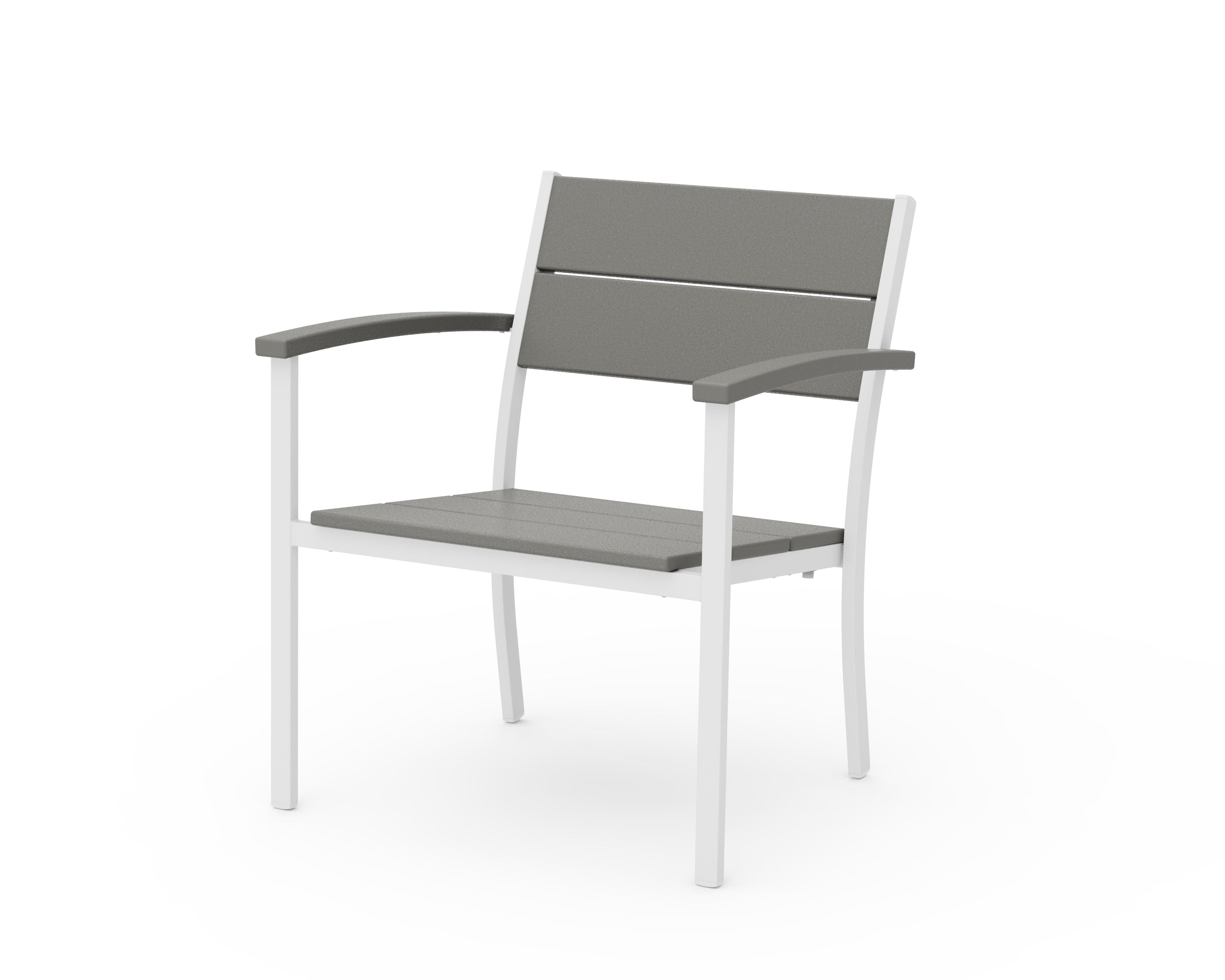 Main Street Stacking Lounge Arm Chair in White / Slate Grey