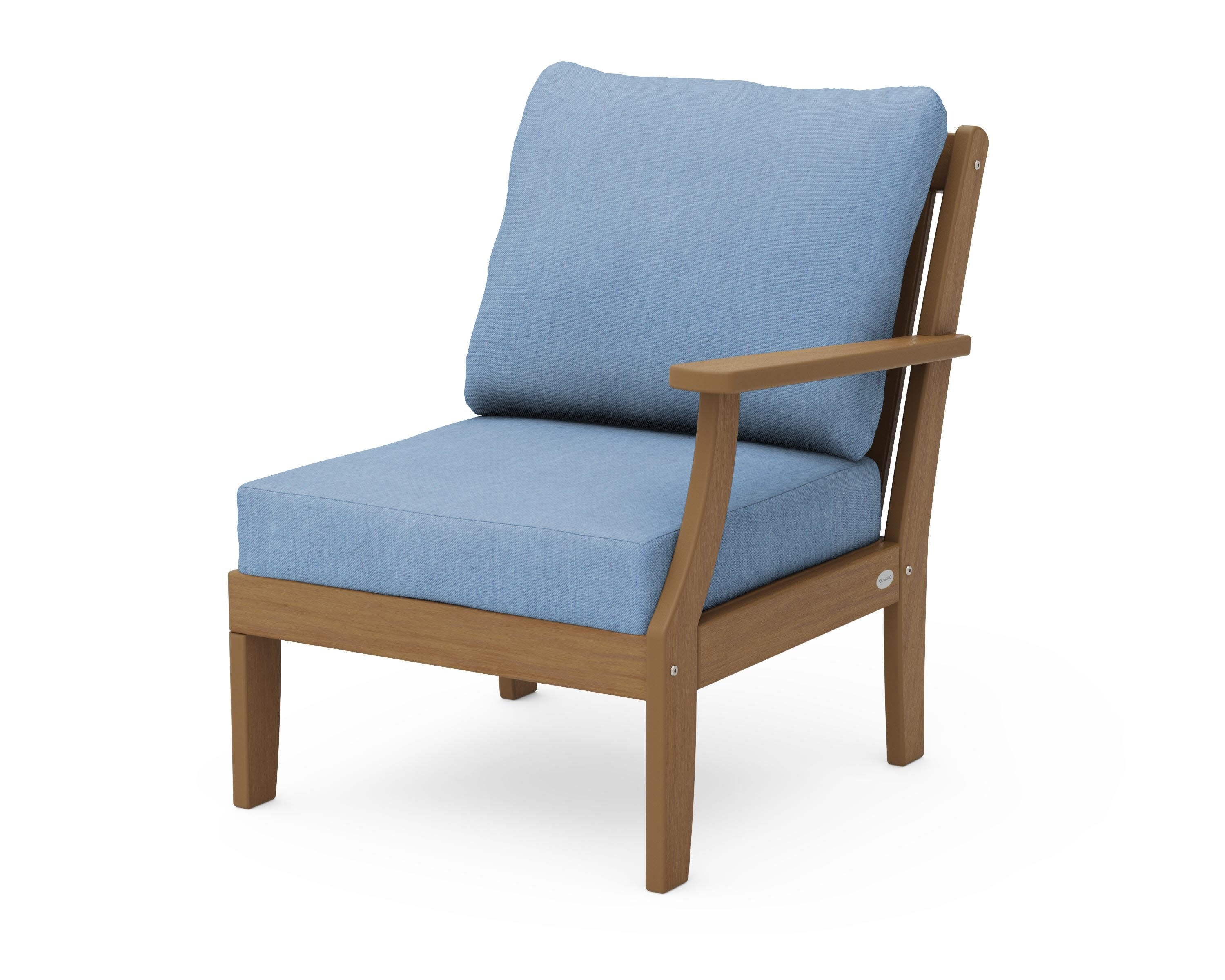 Braxton Modular Right Arm Chair in Natural / Sky Blue