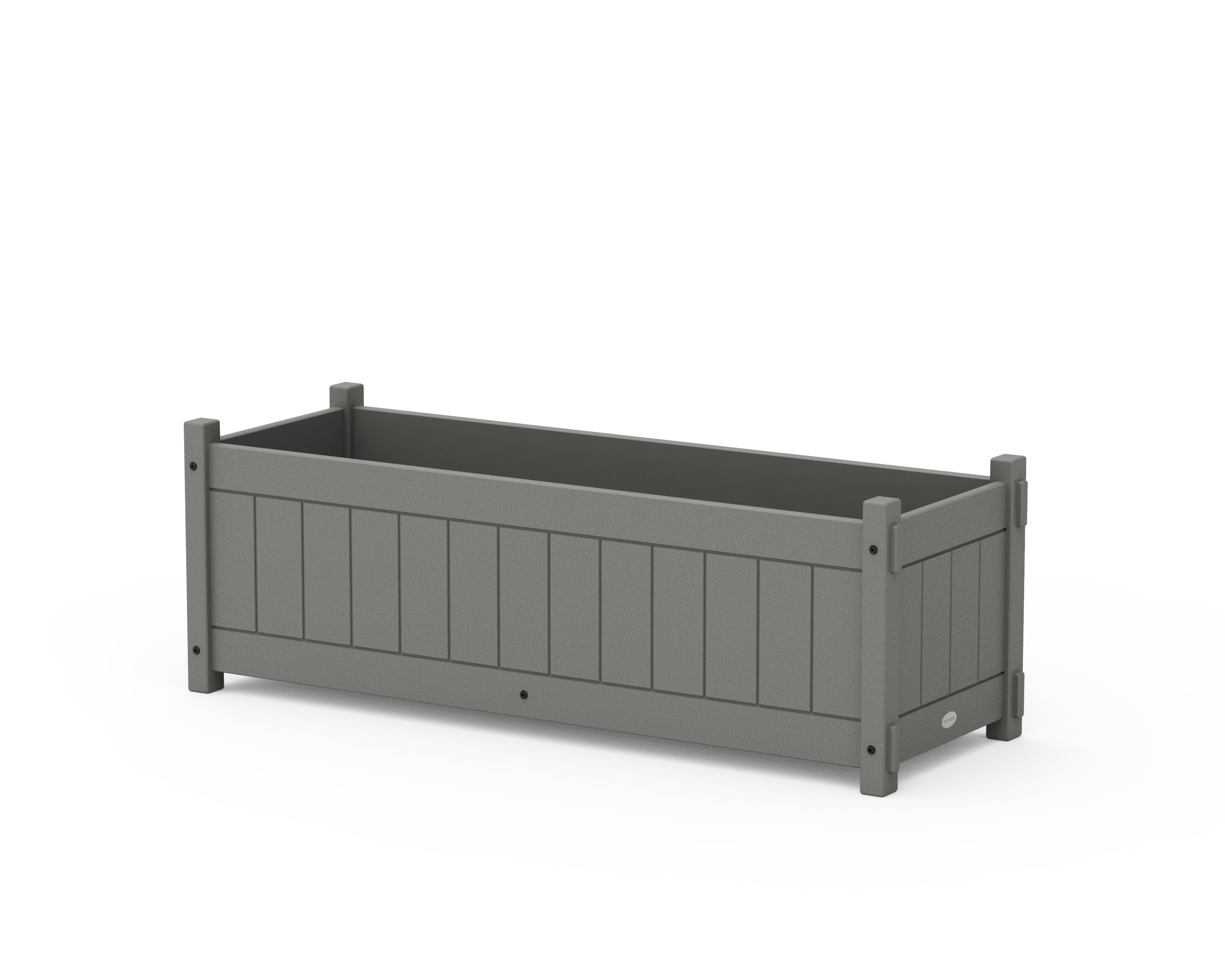 Vineyard Rectangle Triple Planter Box in Slate Grey