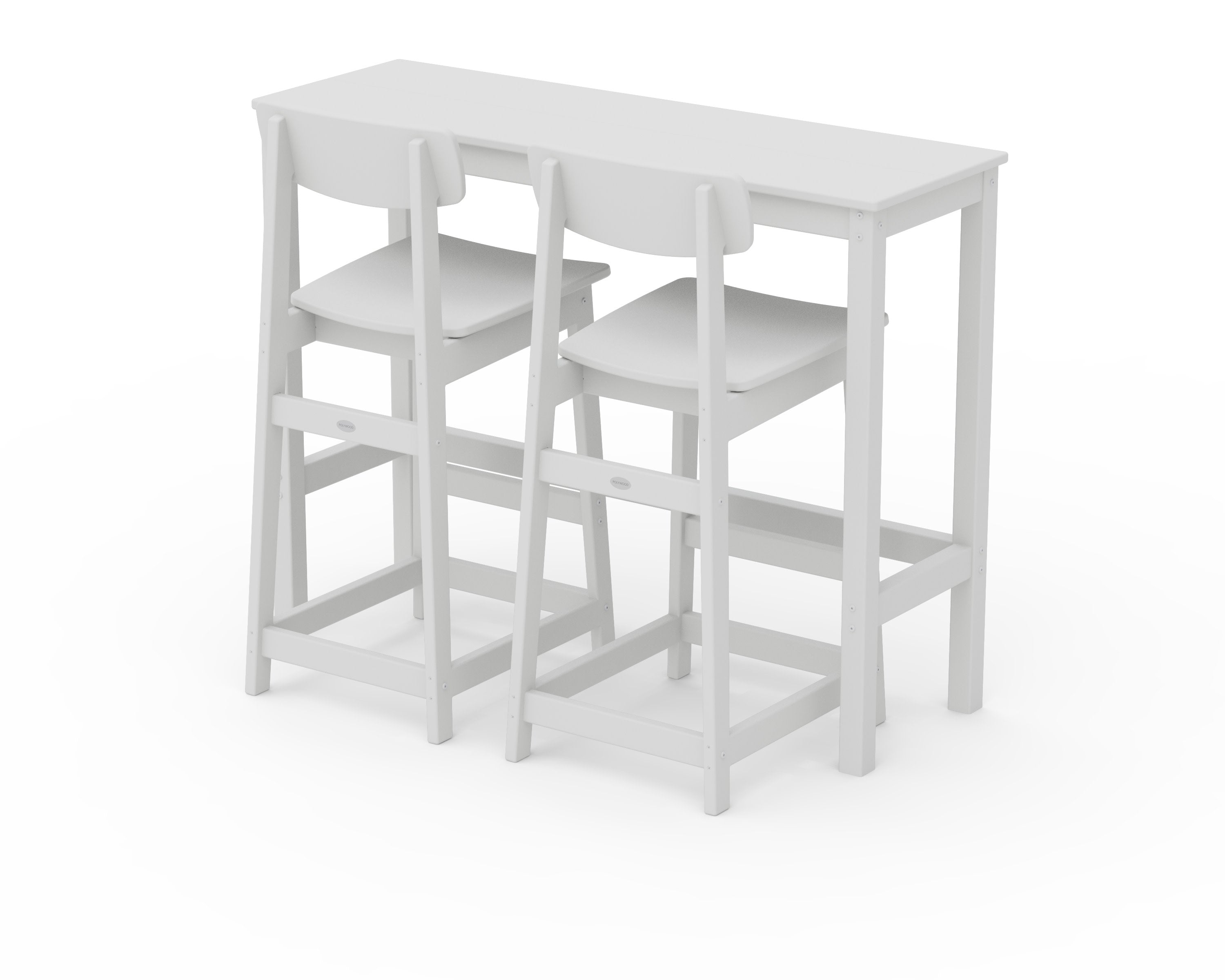 Modern Studio Urban Bar Chair 3-Piece Balcony Set in White