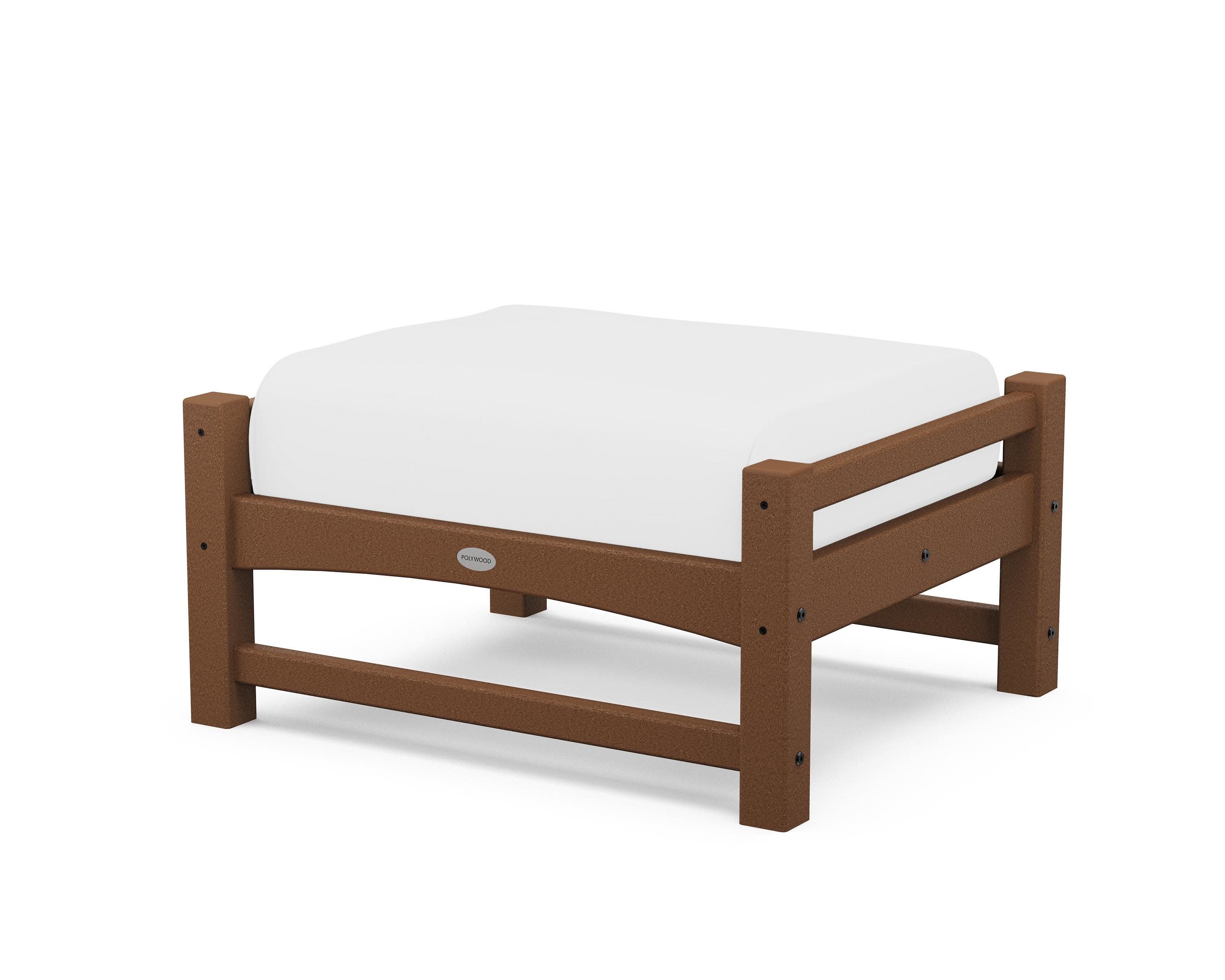 Club Ottoman in Teak / Natural