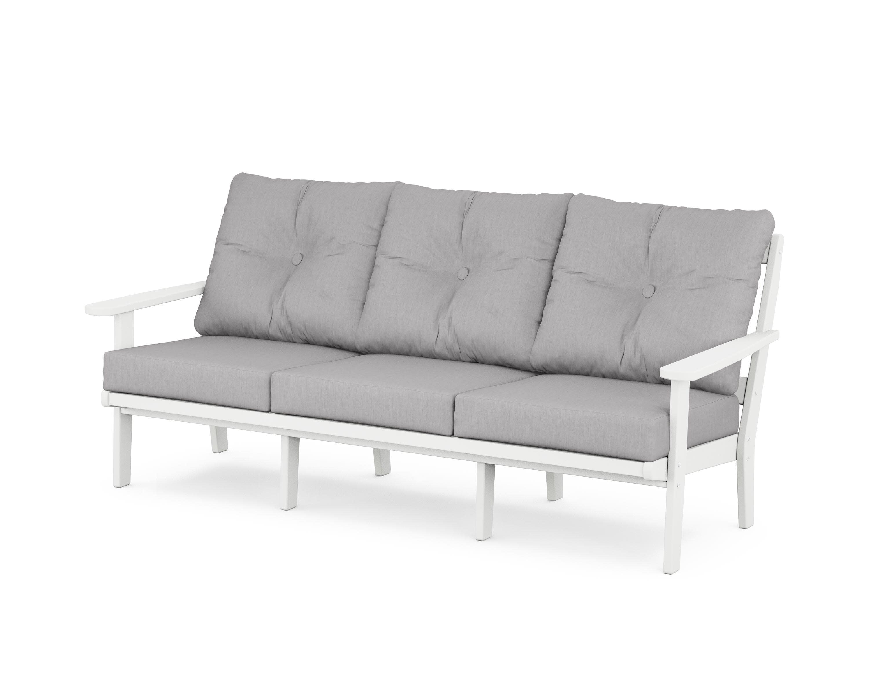 Mission Deep Seating Sofa in White / Granite