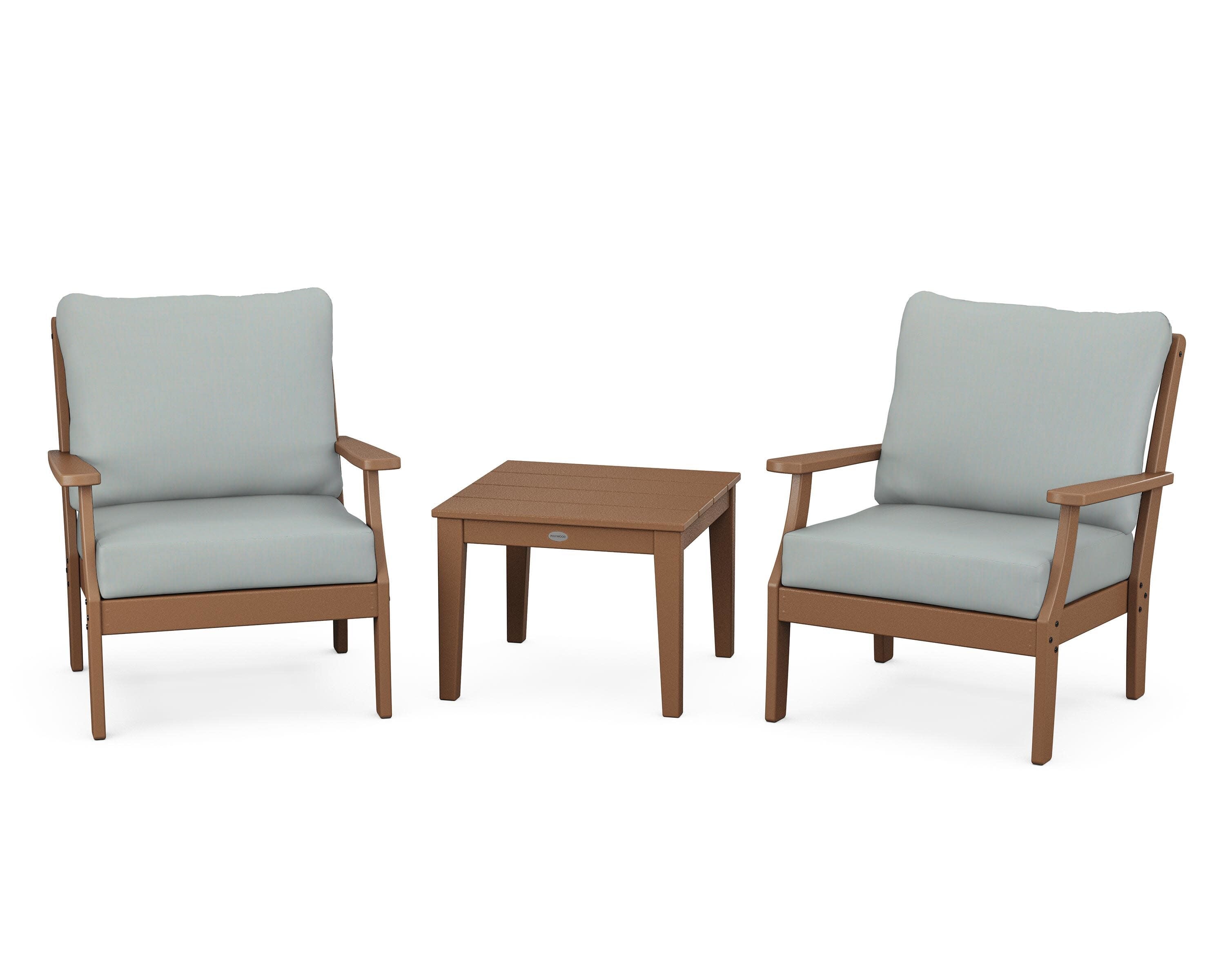 Braxton 3-Piece Deep Seating Set in Teak / Spa