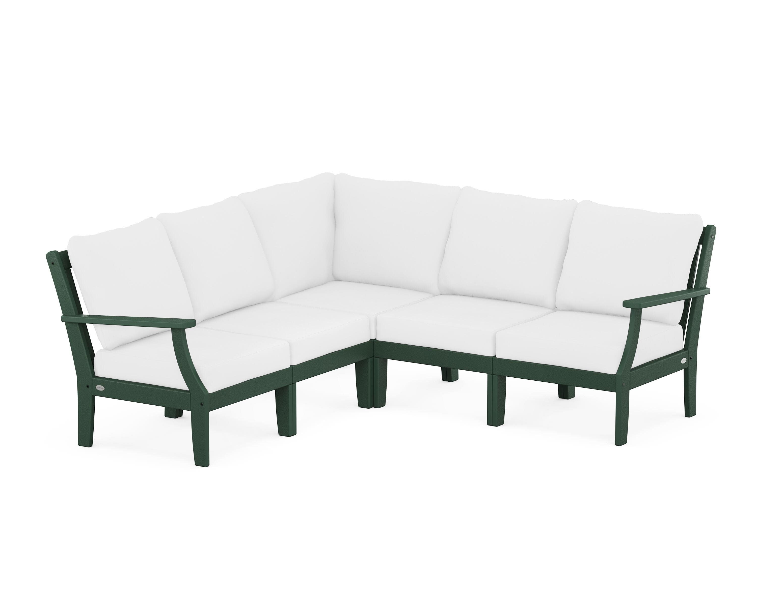 Braxton Modular 5-Piece Deep Seating Set in Green / Natural