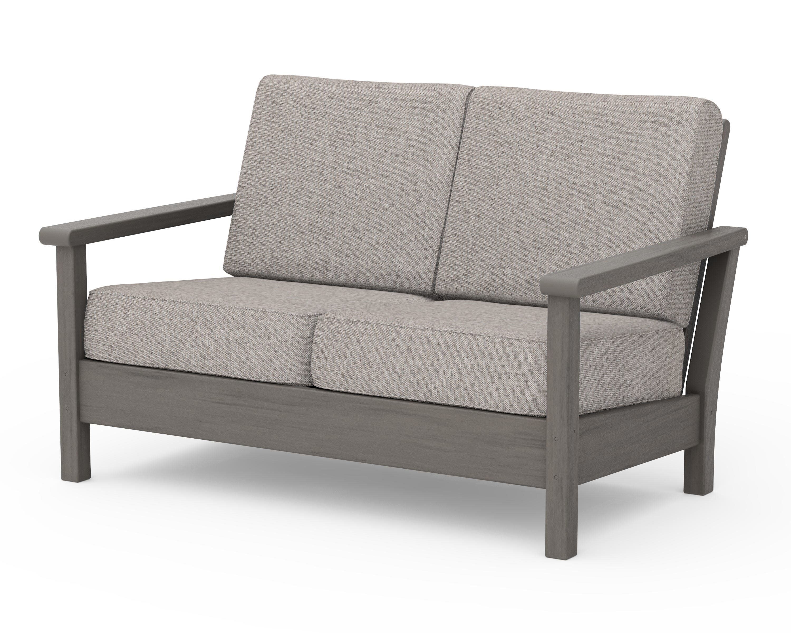 Harbour Deep Seating Loveseat in Driftwood / Weathered Tweed