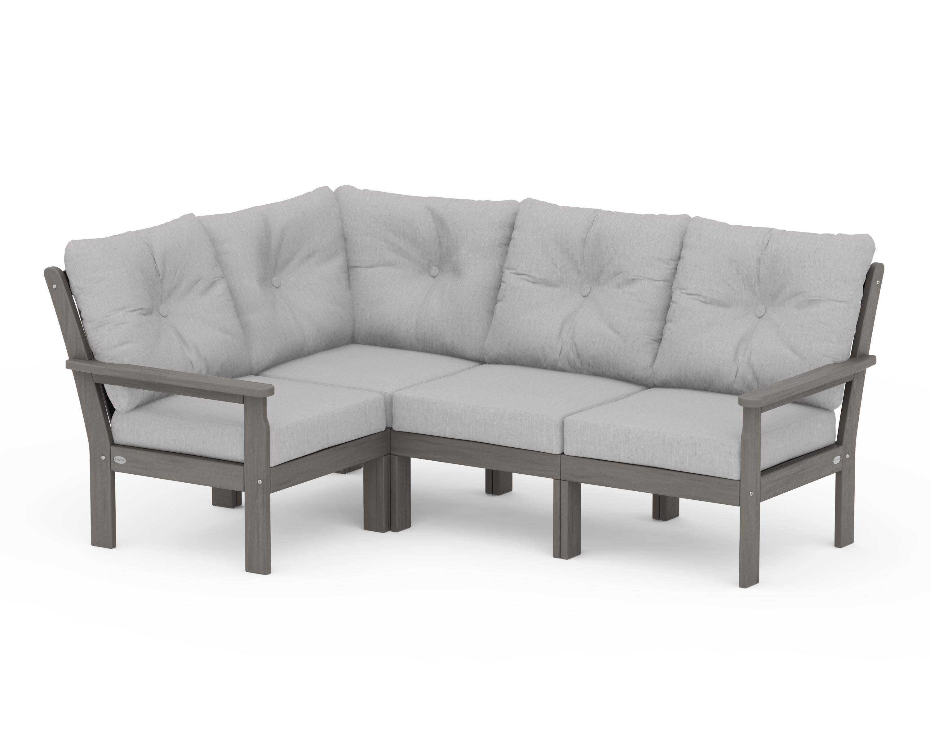 Vineyard 4-Piece Sectional in Driftwood / Granite