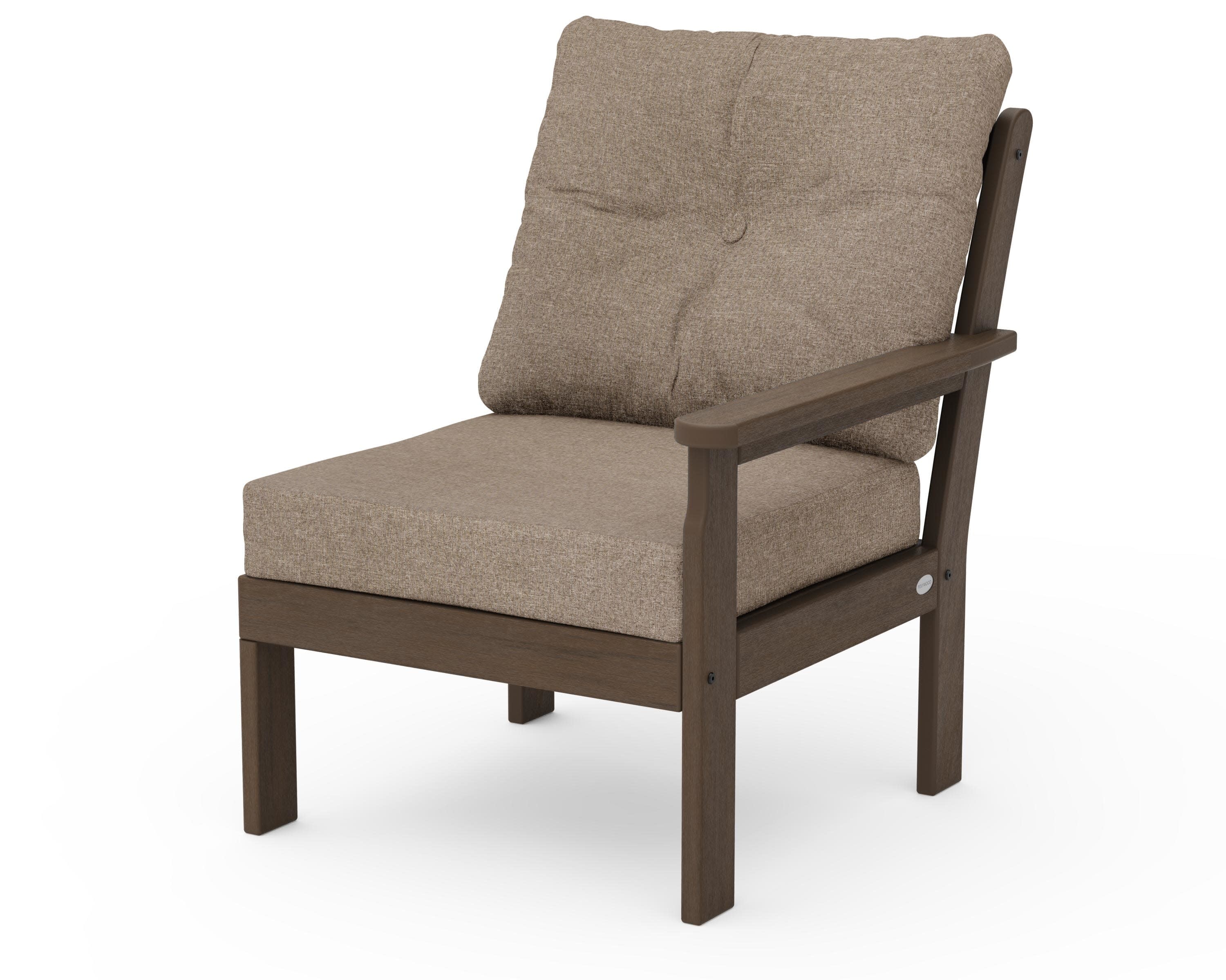 Vineyard Modular Right Arm Chair in Kona / Spiced Burlap