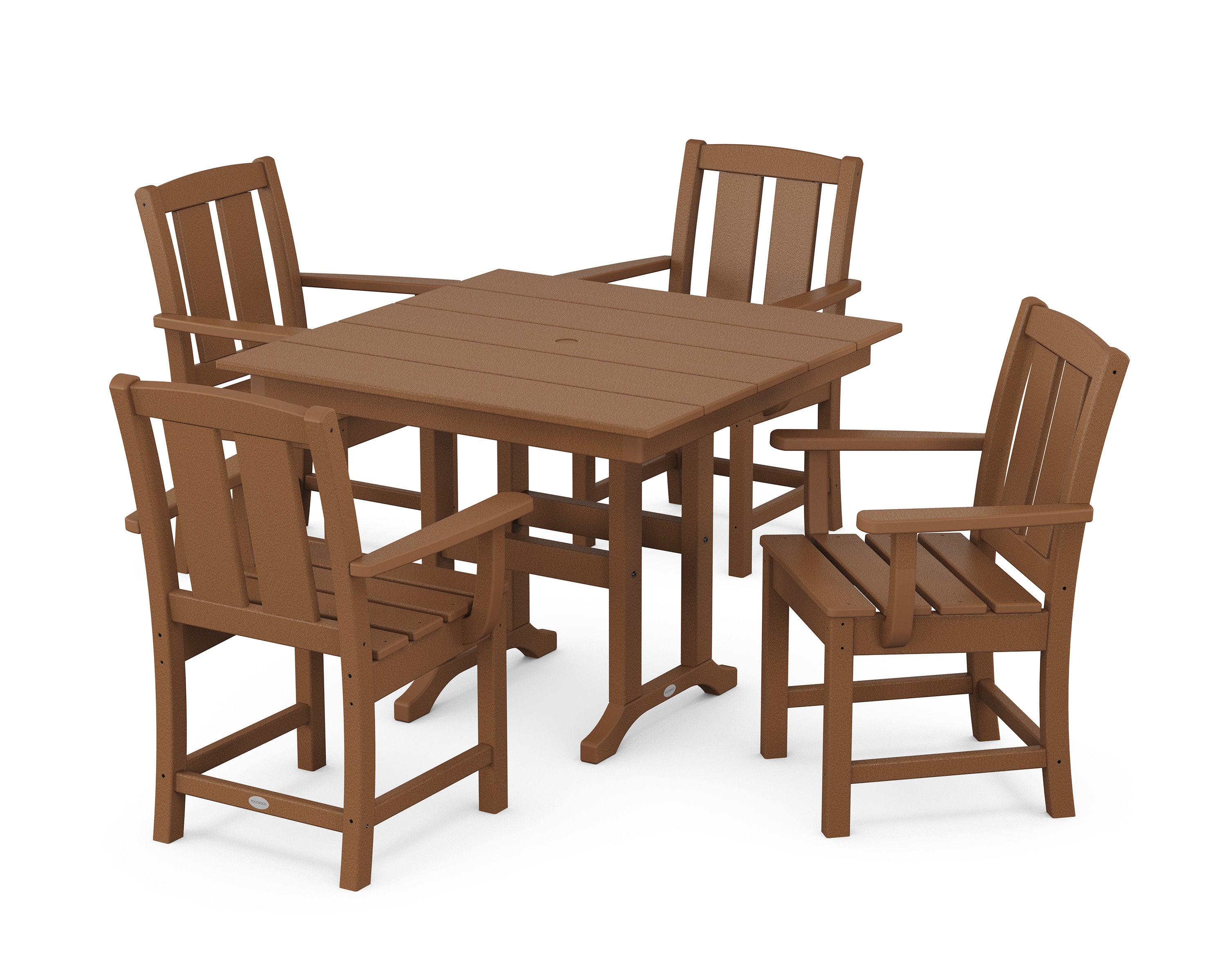 Mission 5-Piece Farmhouse Dining Set in Teak