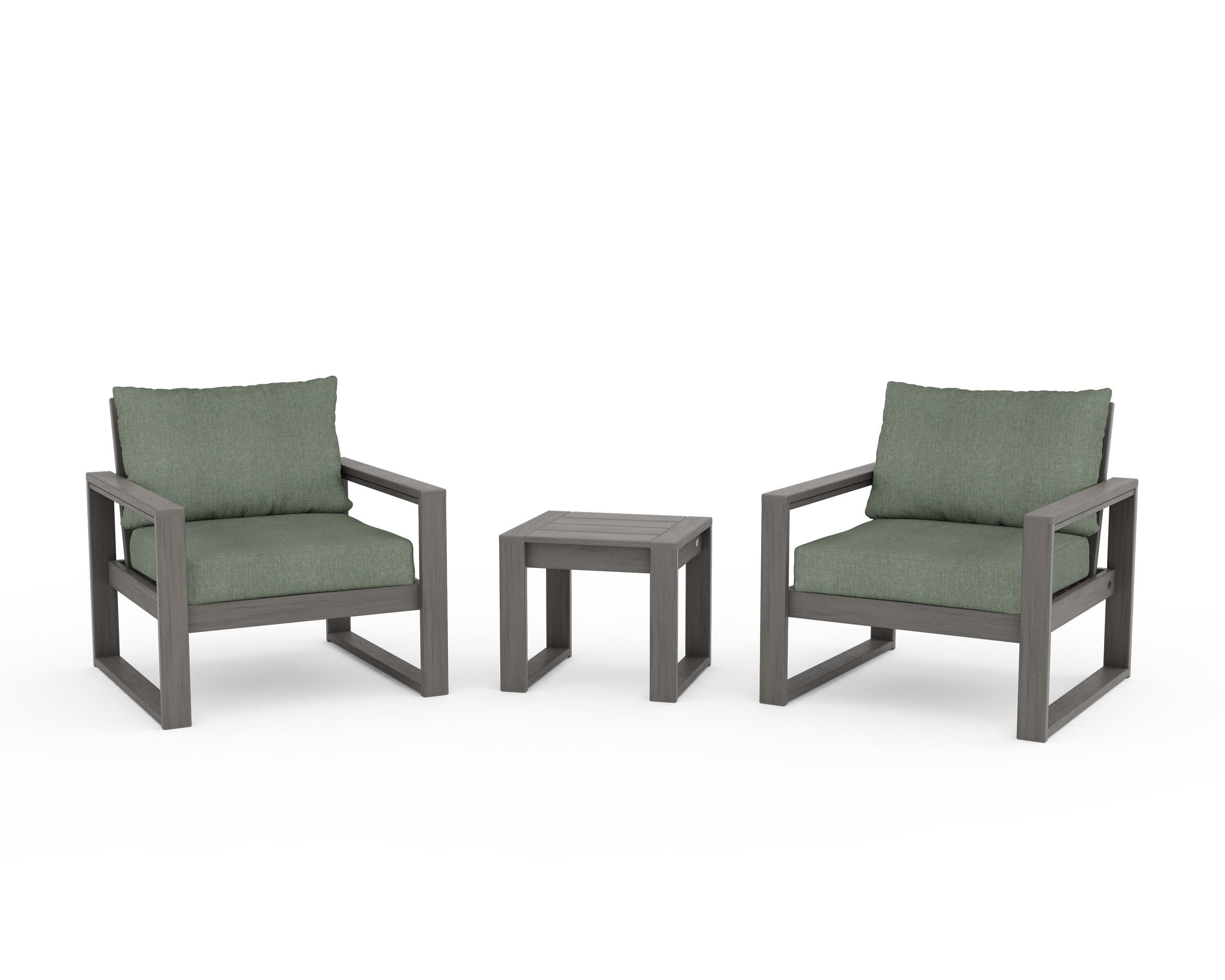 EDGE Sectional 3-Piece Deep Seating Set in Driftwood / Cast Sage
