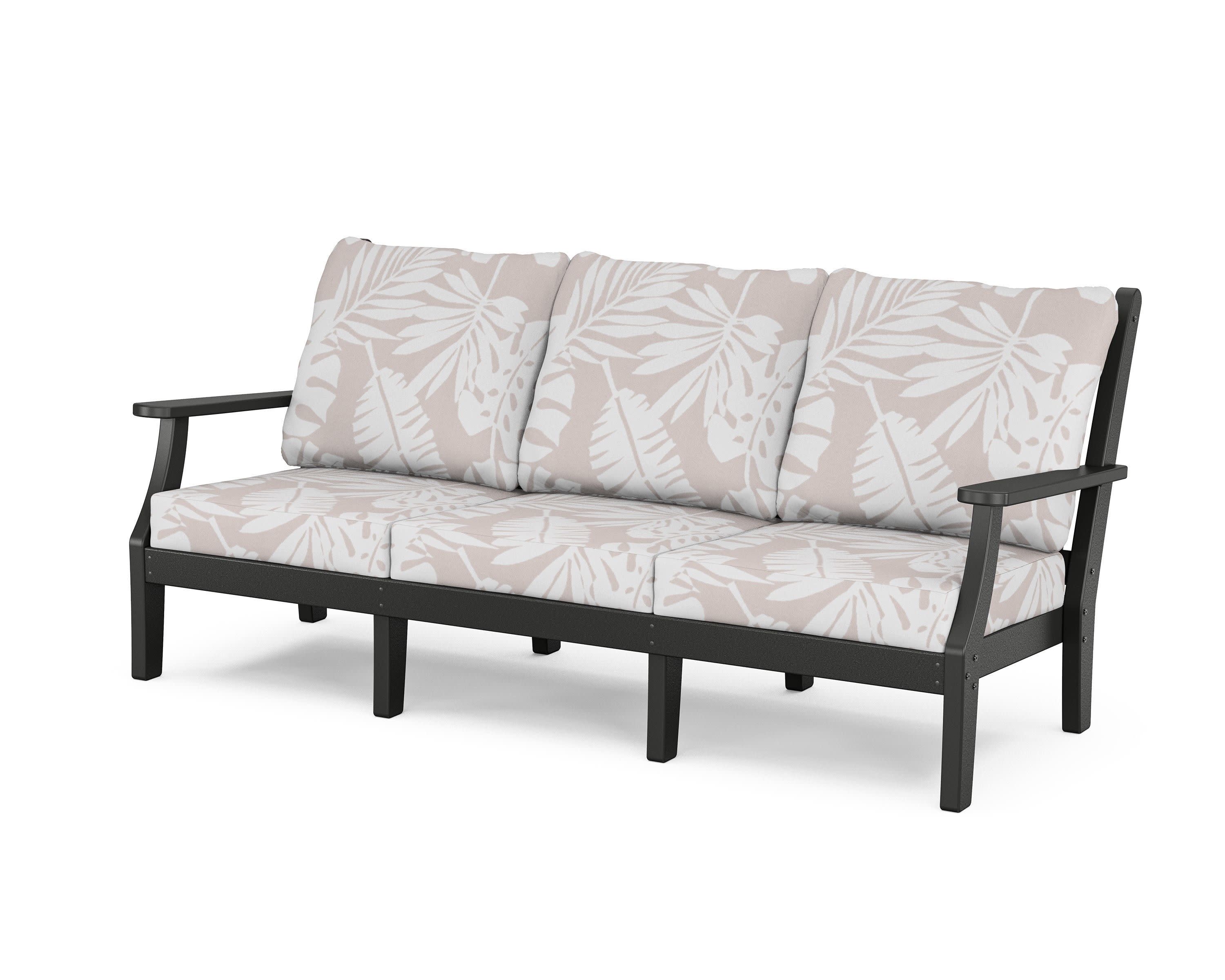 Wovendale Deep Seating Sofa in Black / Leaf Dune Burlap