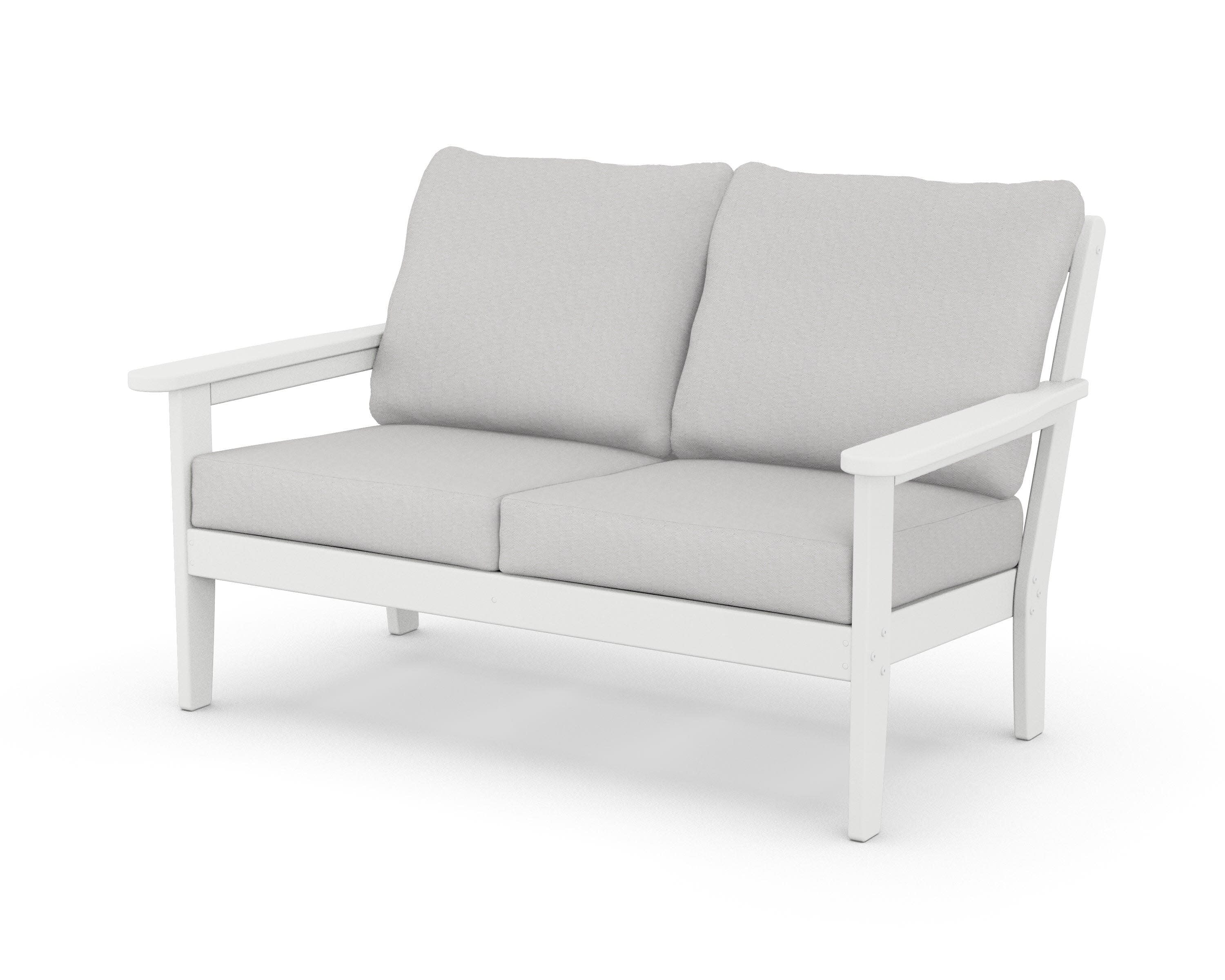Cottage Deep Seating Loveseat in White / Diamond in the Rough