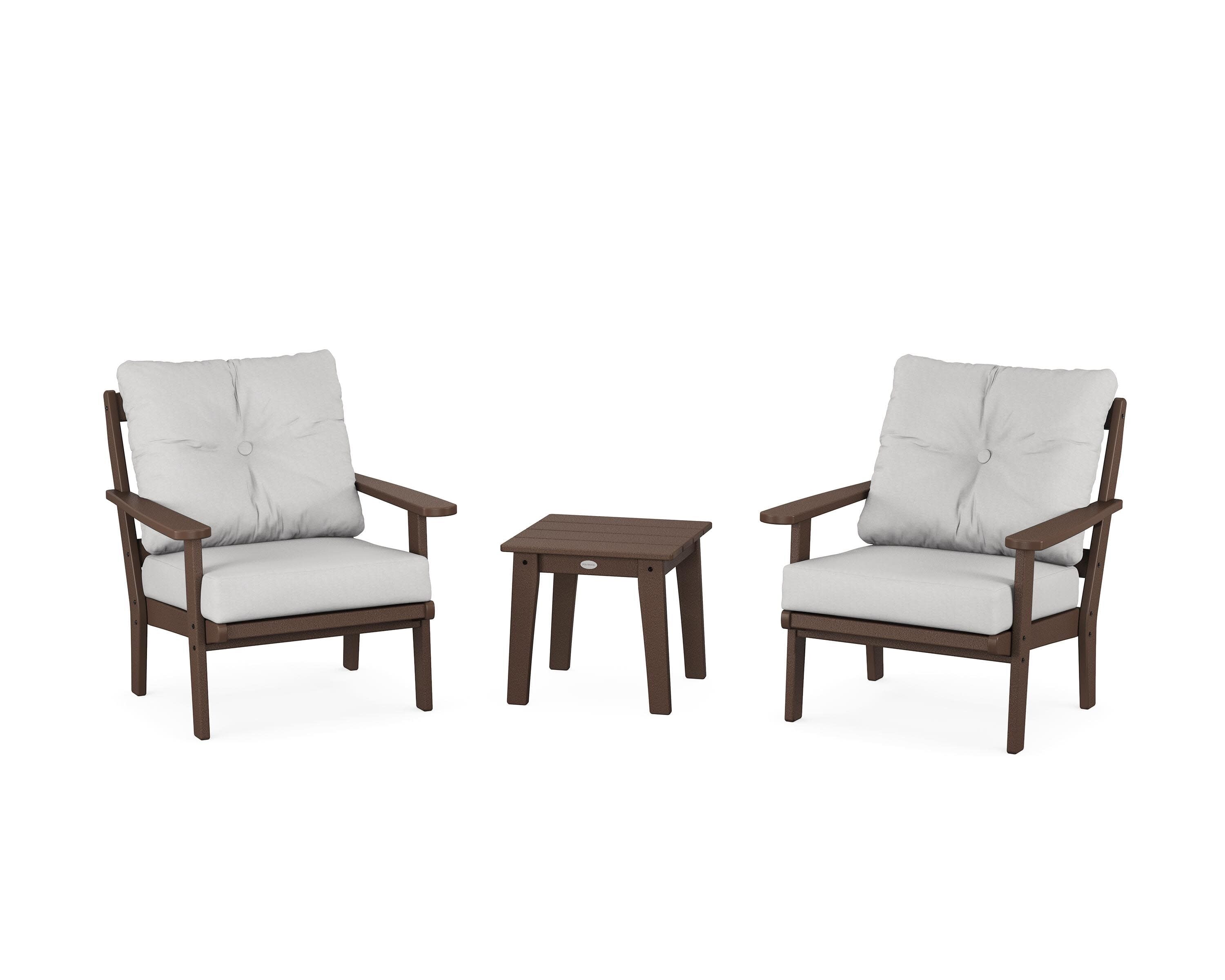Mission 3-Piece Deep Seating Set in Mahogany / Diamond in the Rough