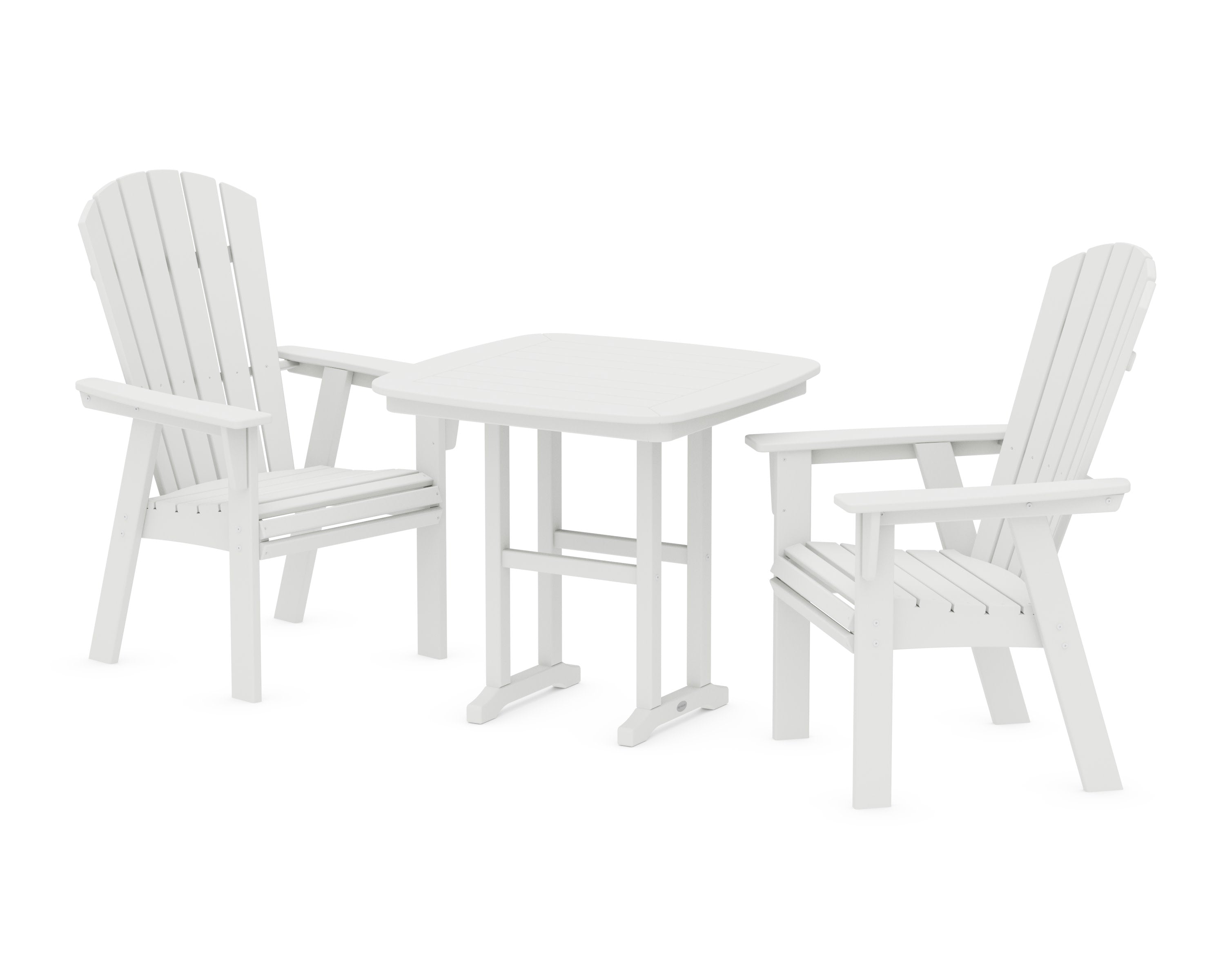 Nautical Adirondack 3-Piece Dining Set in White