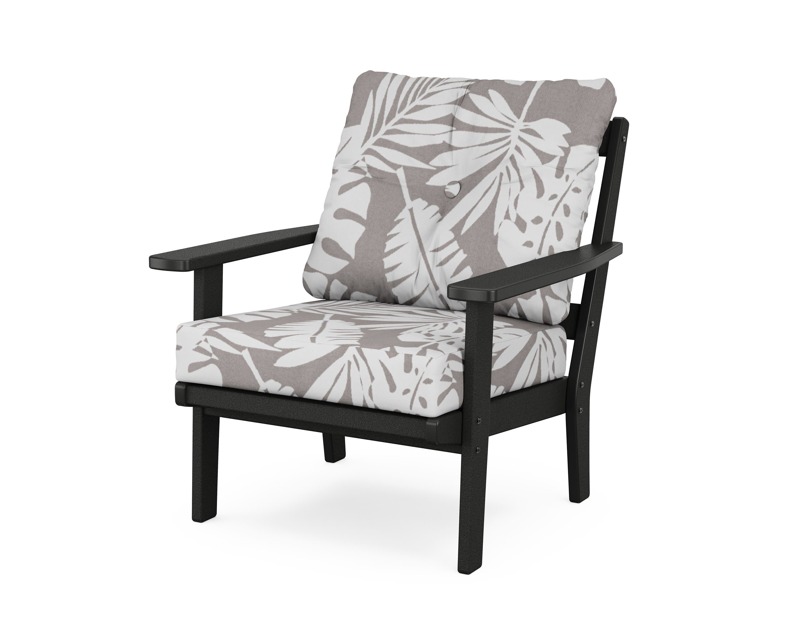 Oxford Deep Seating Chair in Black / Leaf Grey Mist