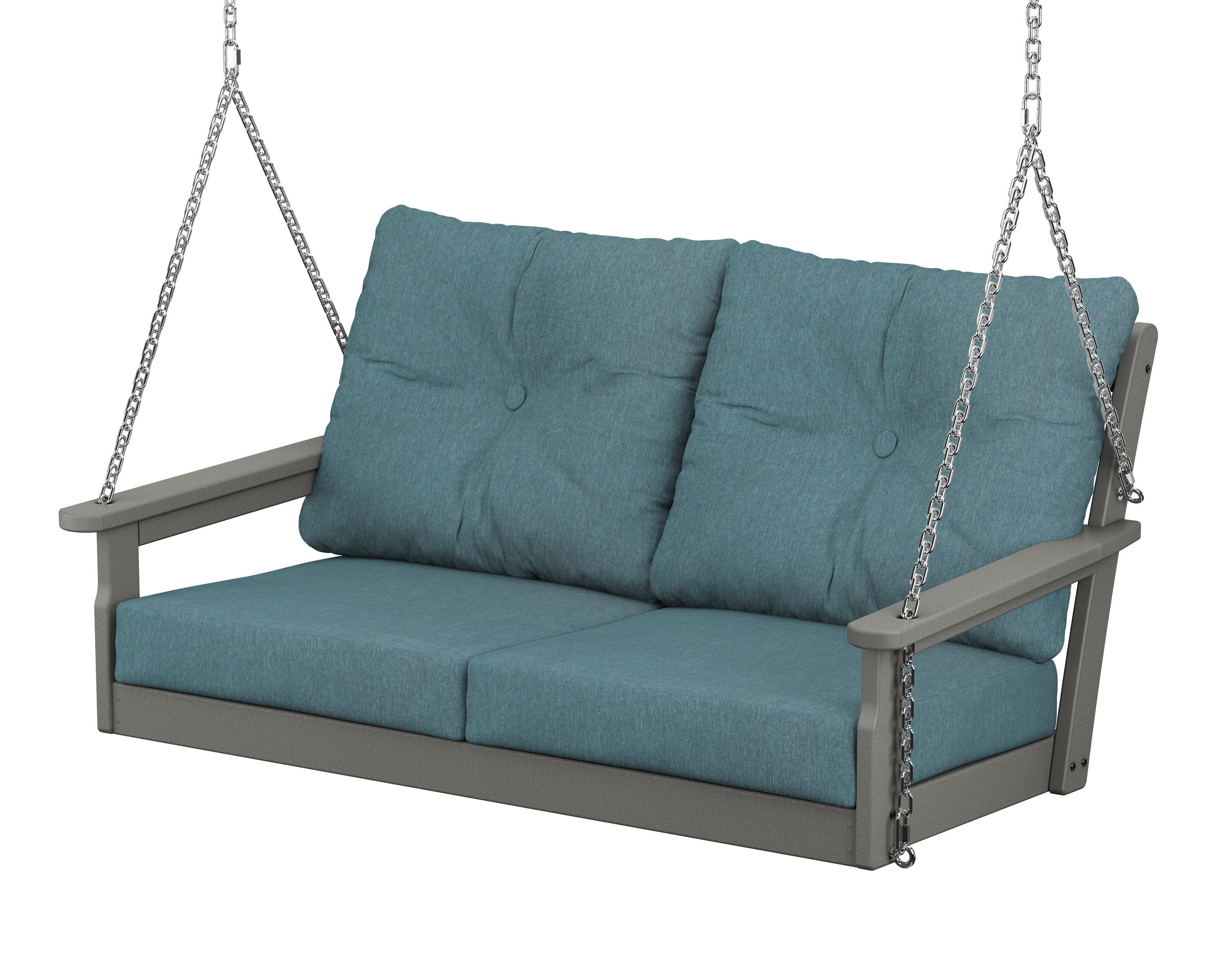 Vineyard Deep Seating Swing in Slate Grey / Ocean Teal