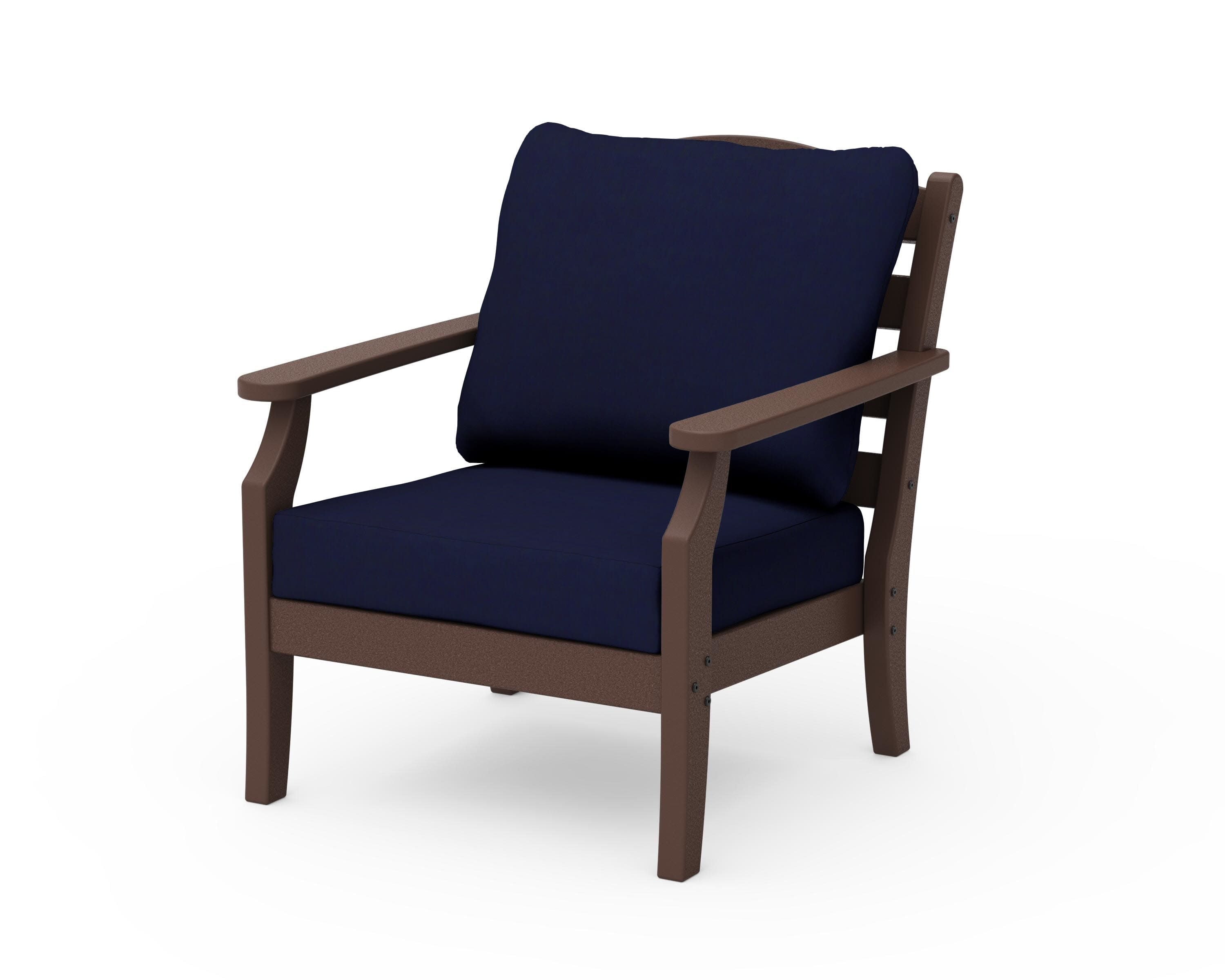 Savannah Deep Seating Chair in Mahogany / Navy