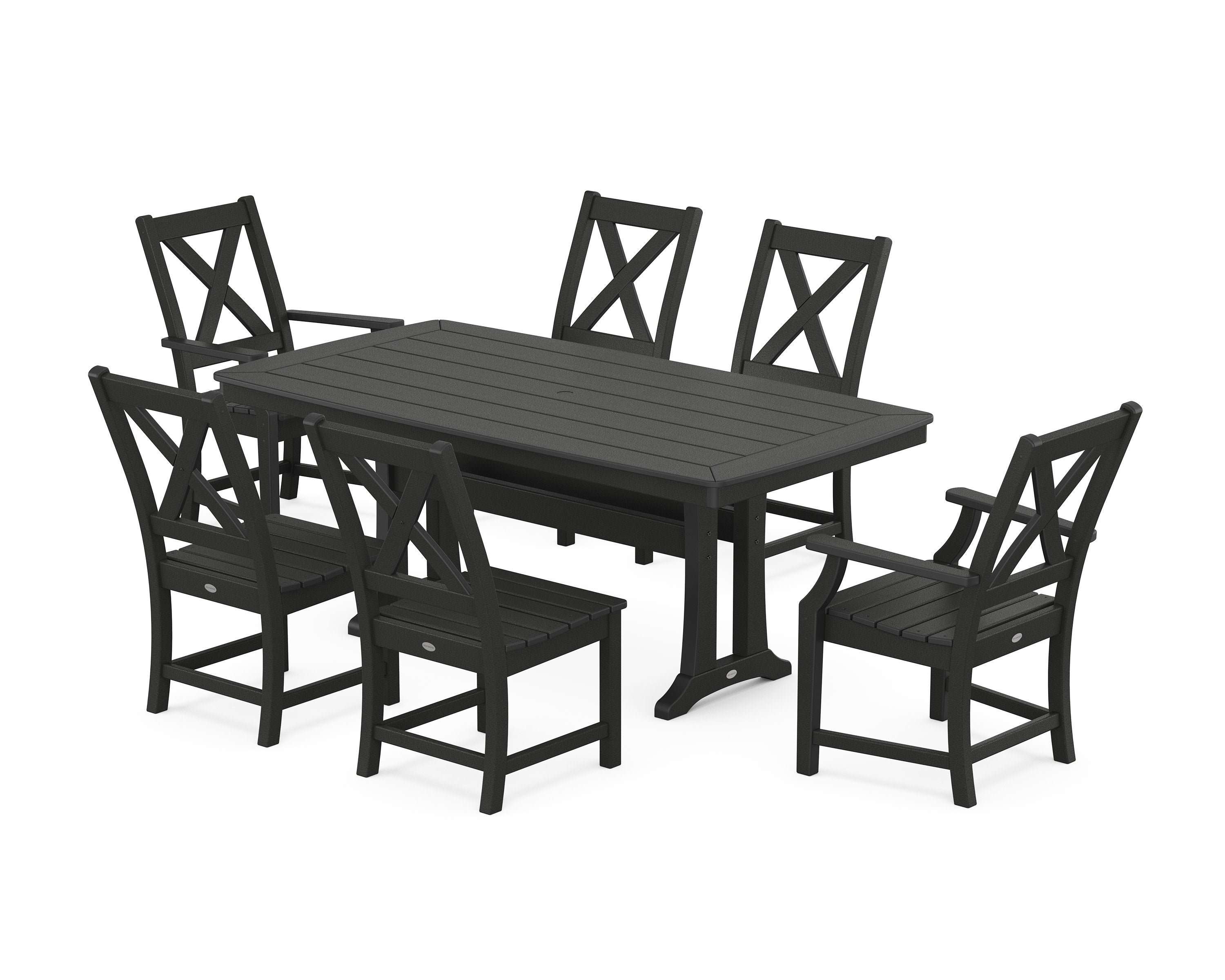 Braxton 7-Piece Dining Set with Trestle Legs in Black