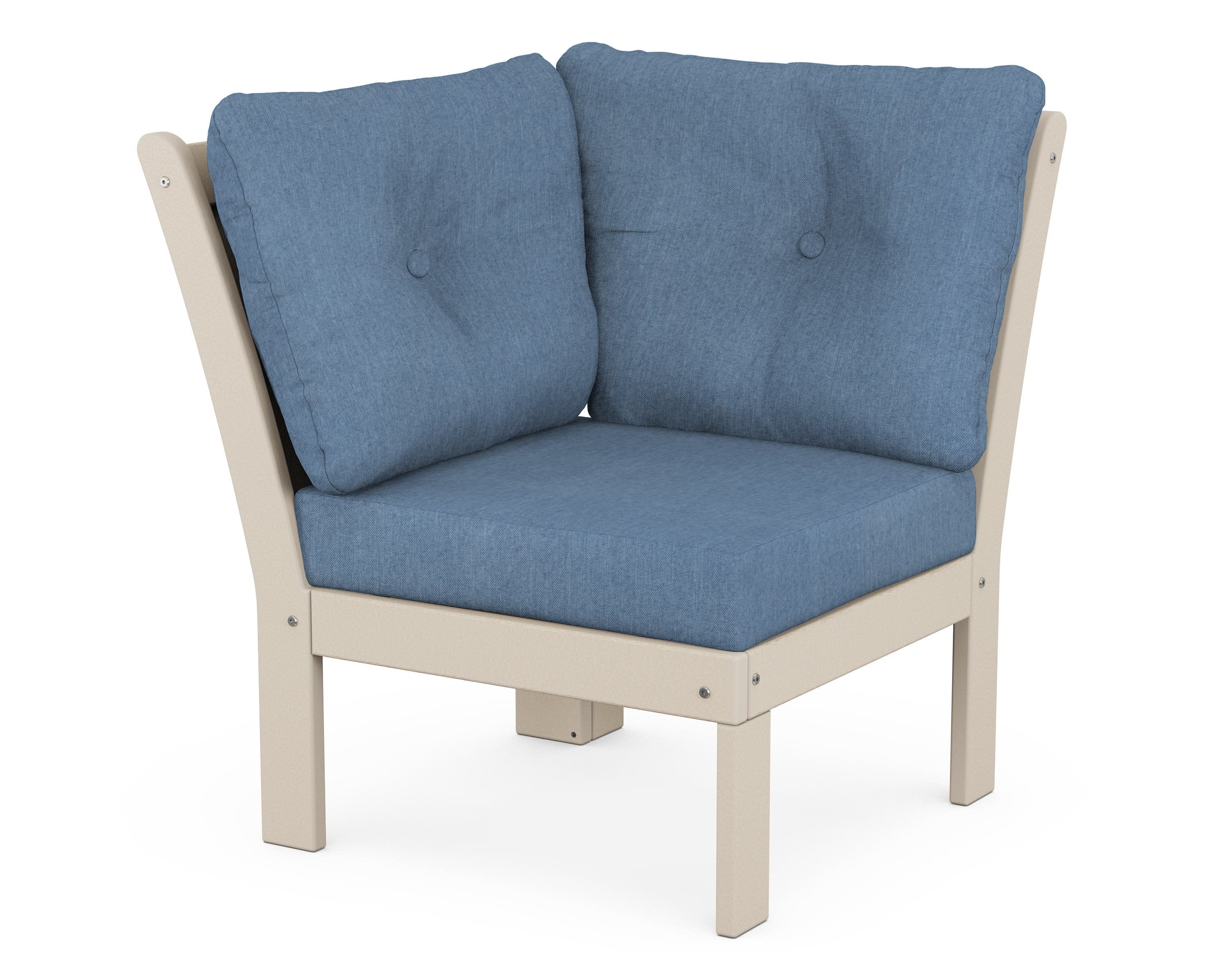 Vineyard Modular Corner Chair in Sand / Sky Blue