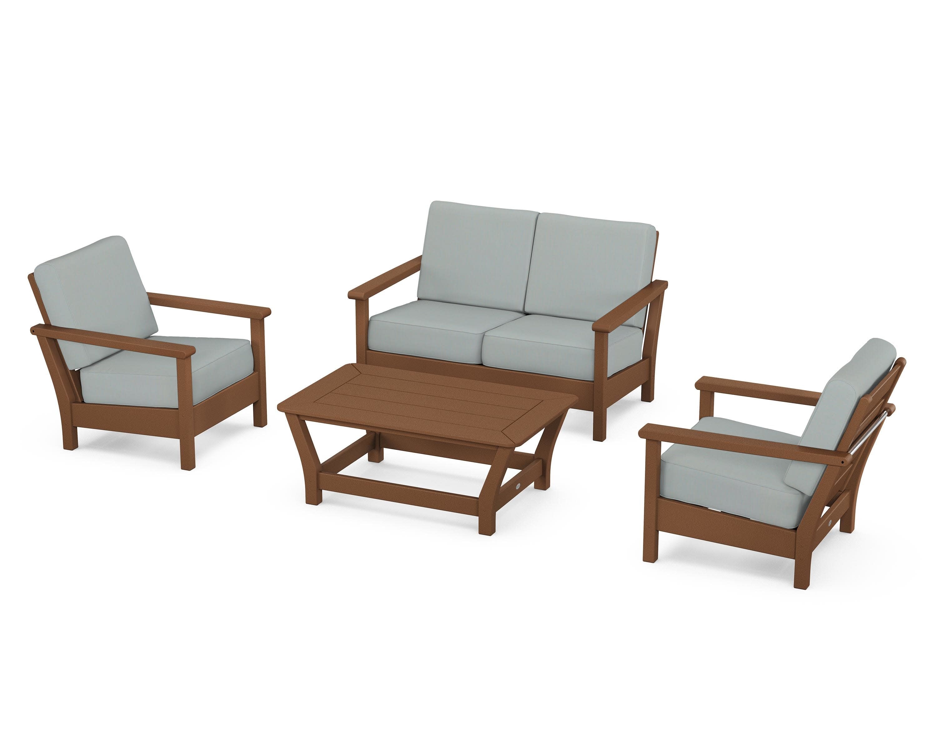 Harbour 4-Piece Deep Seating Set in Teak / Spa