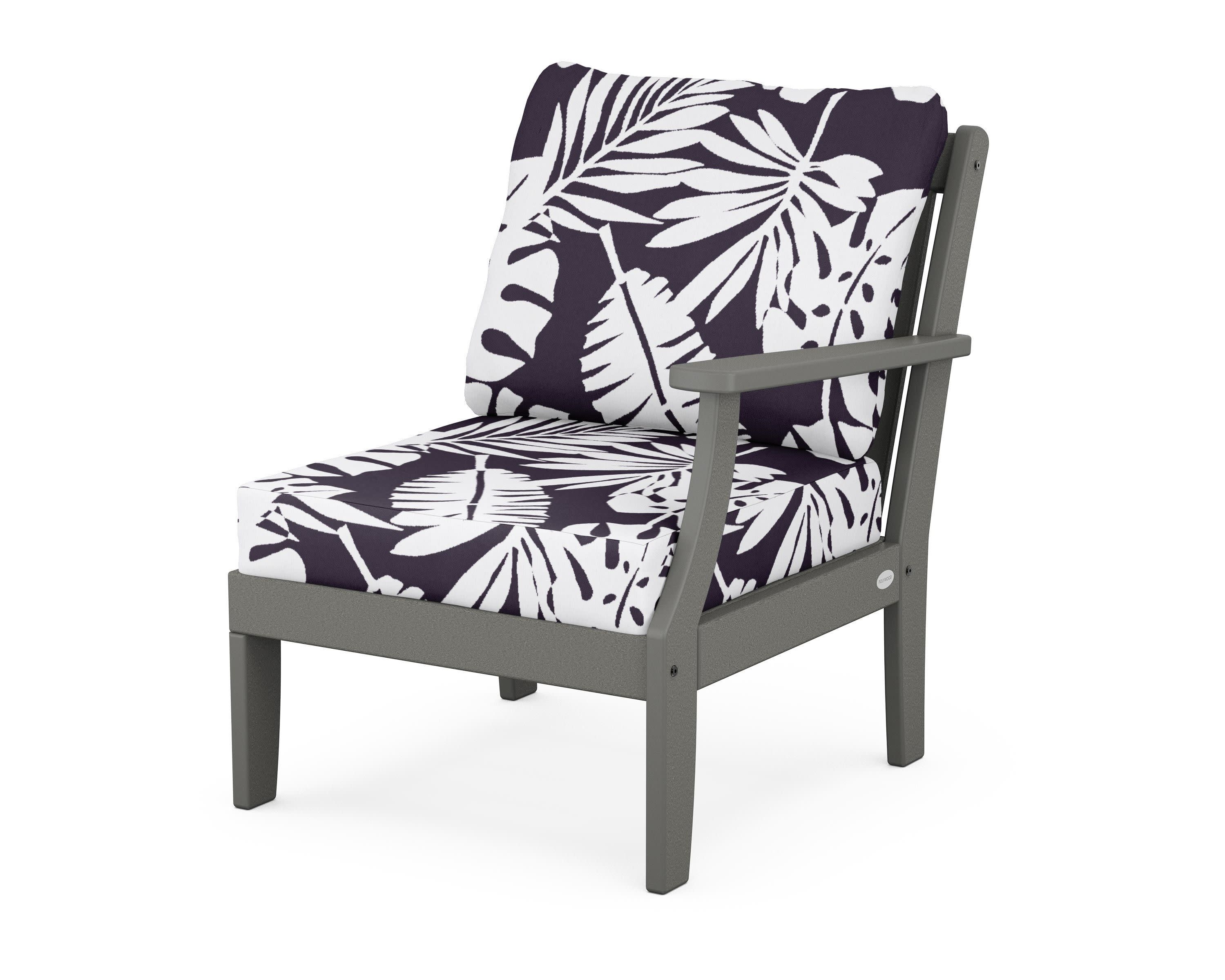 Braxton Modular Right Arm Chair in Slate Grey / Leaf Navy
