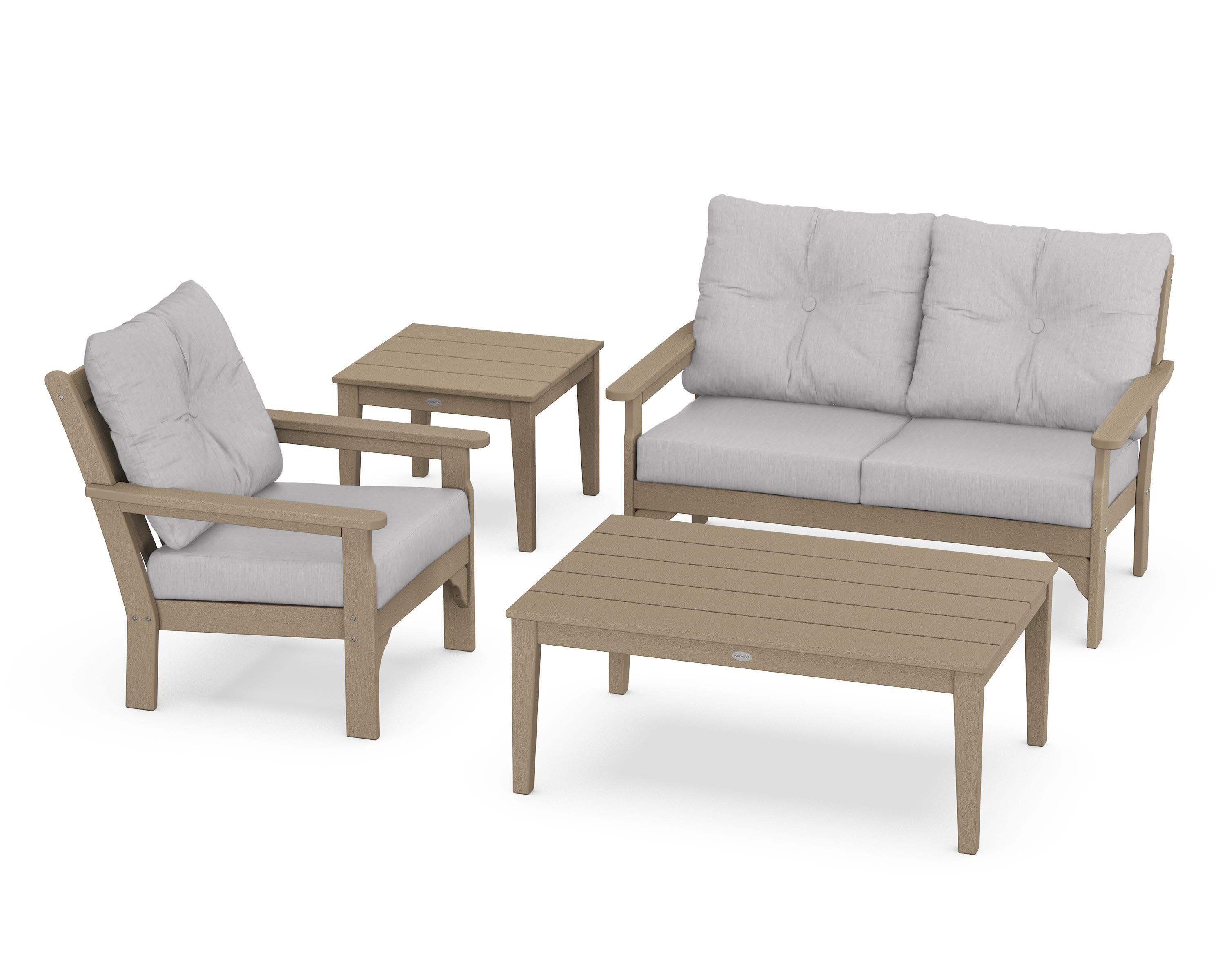 Vineyard 4-Piece Deep Seating Set in Vintage Sahara / Granite