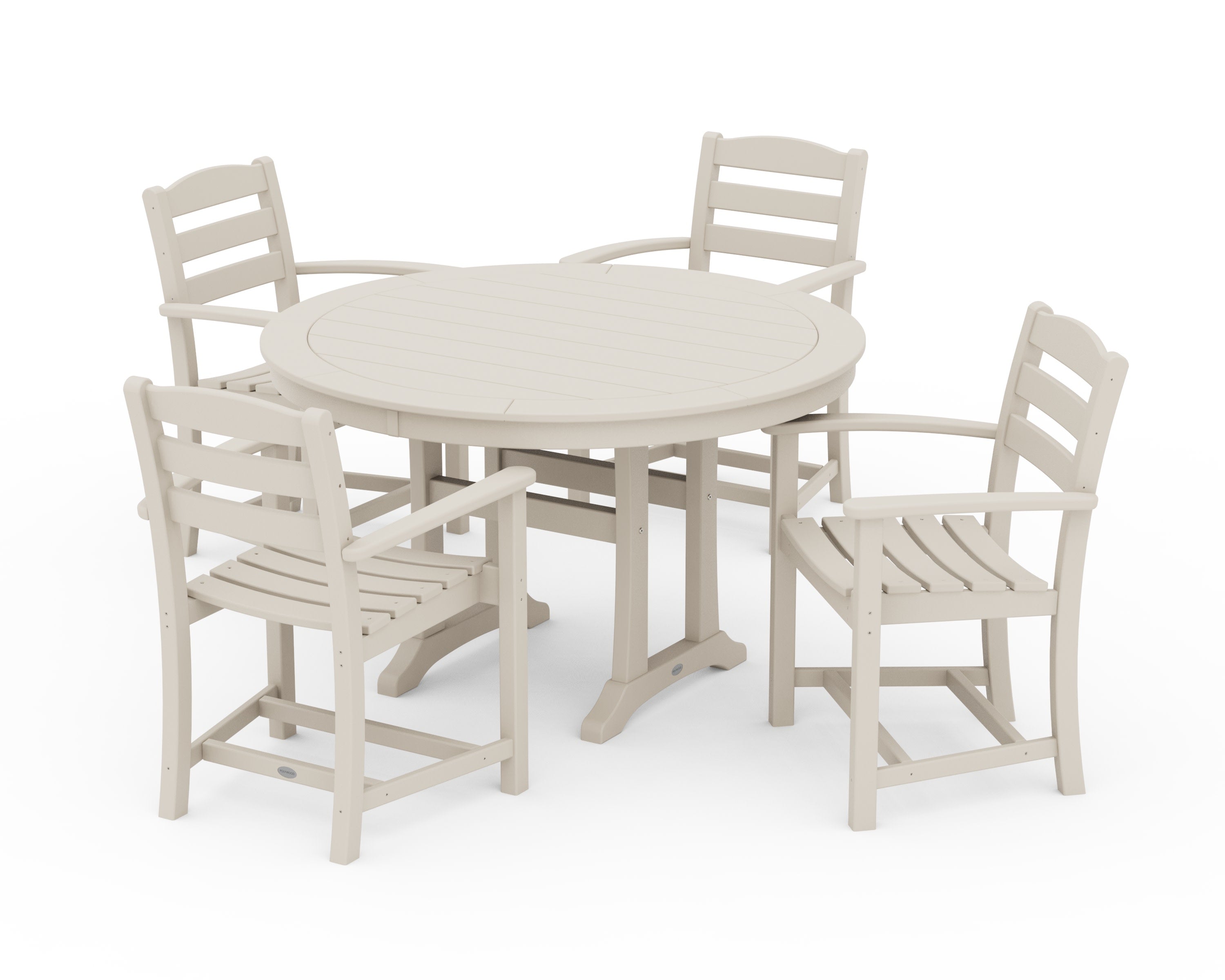 La Casa Caf 5-Piece Arm Chair Dining Set in Sand