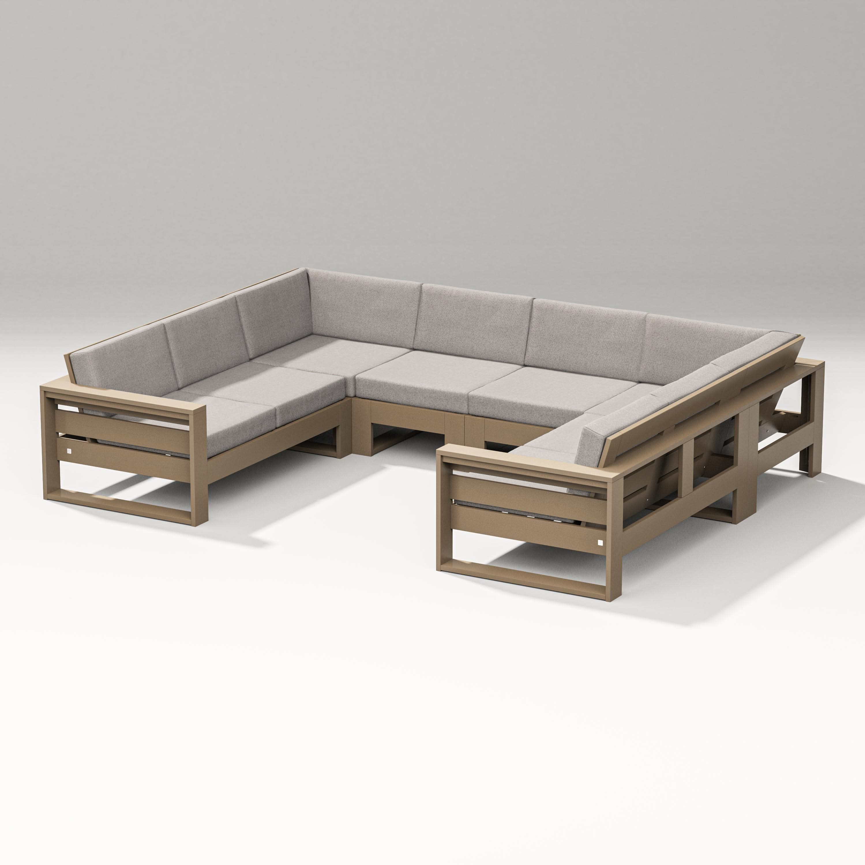 Latitude U-Shaped Sectional in Vintage Sahara / Weathered Tweed