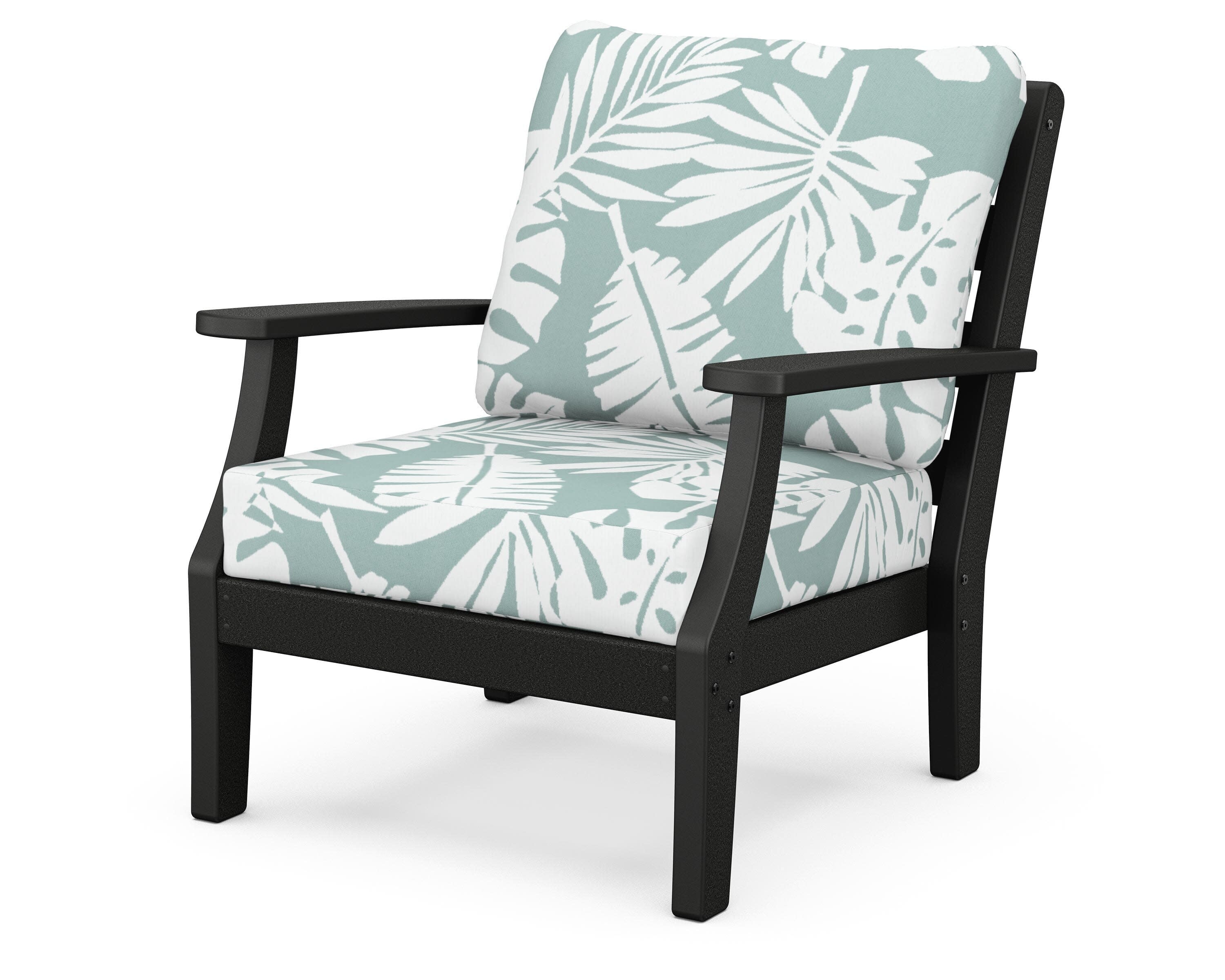 Chesapeake Deep Seating Chair in Black / Leaf Glacier Spa