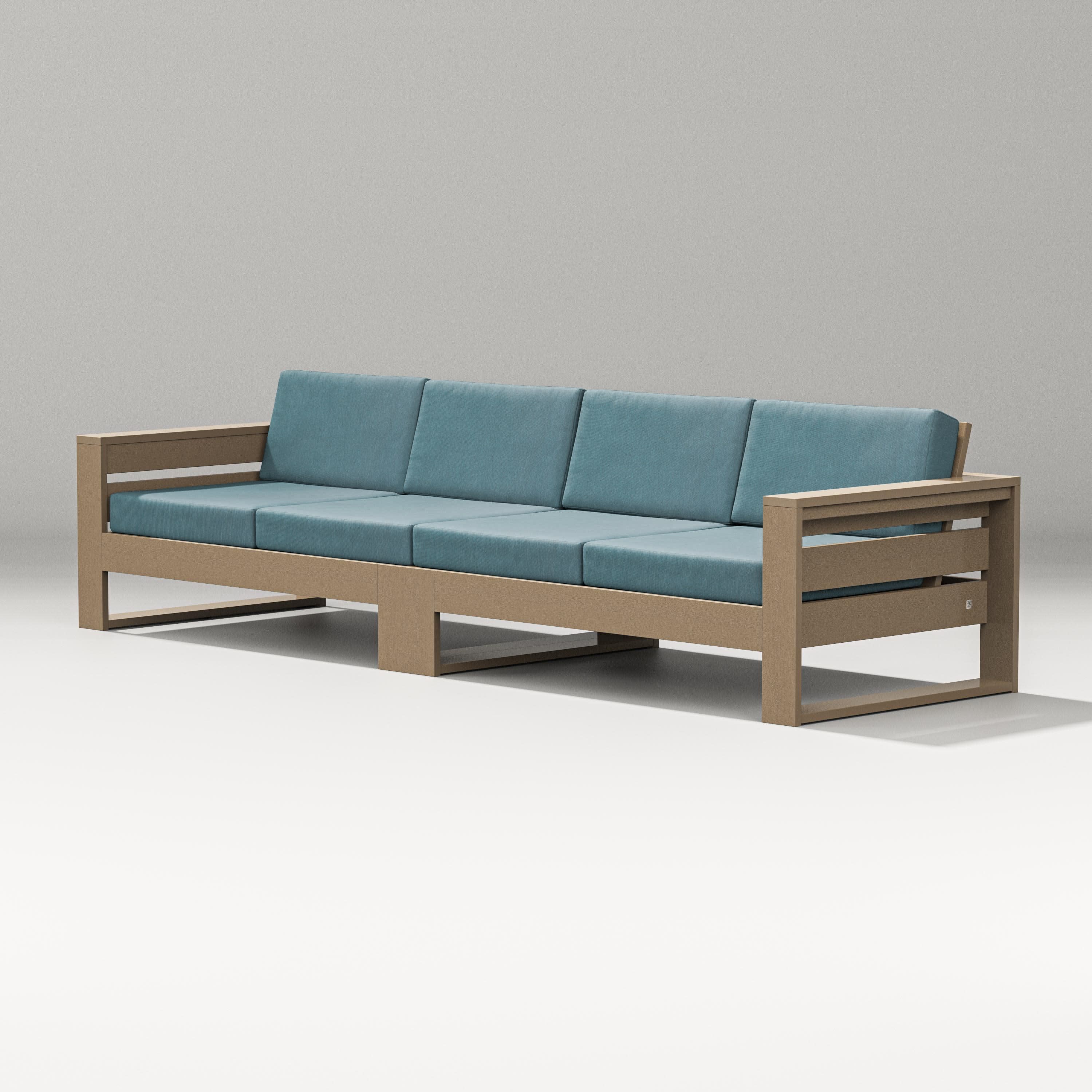 Latitude Straight Sectional in Vintage Sahara / Ocean Teal