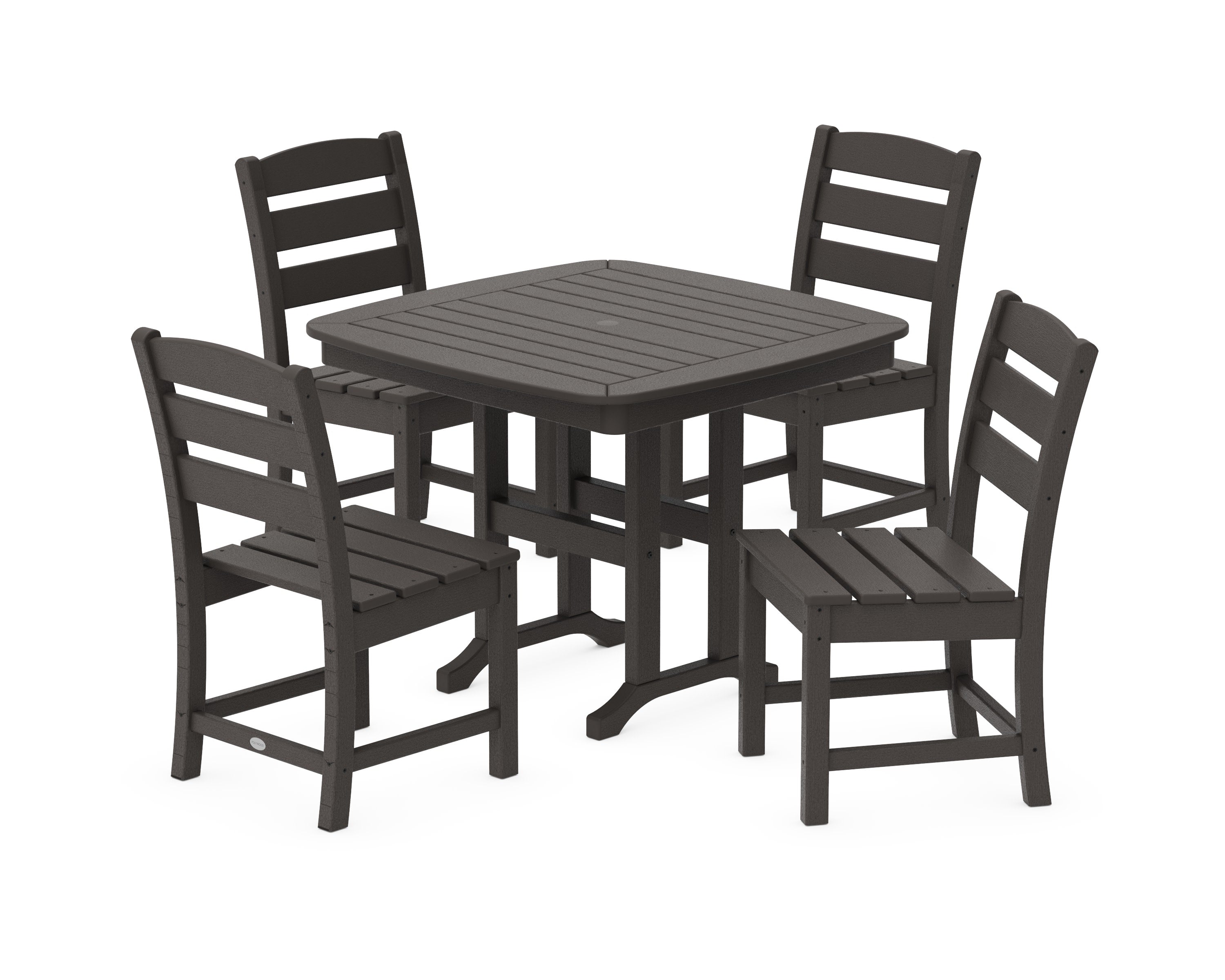 Lakeside 5-Piece Side Chair Dining Set in Vintage Coffee