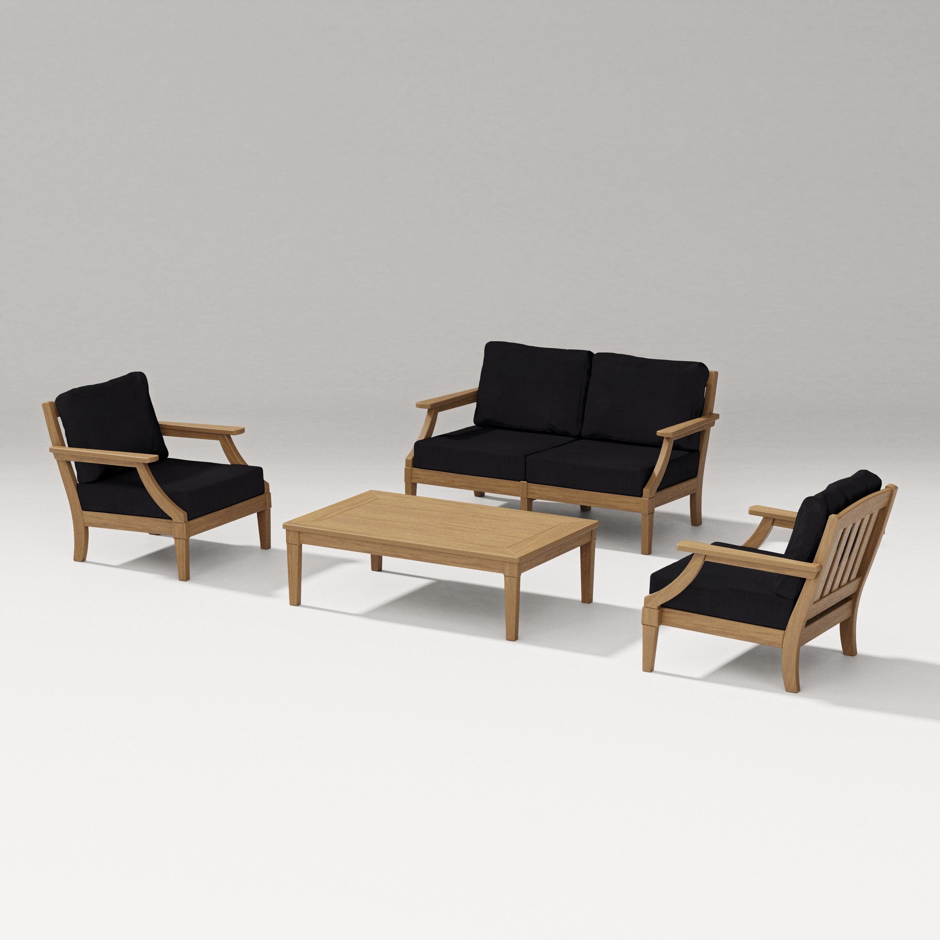 Estate Lounge 4-Piece Loveseat Set in Natural / Midnight Linen