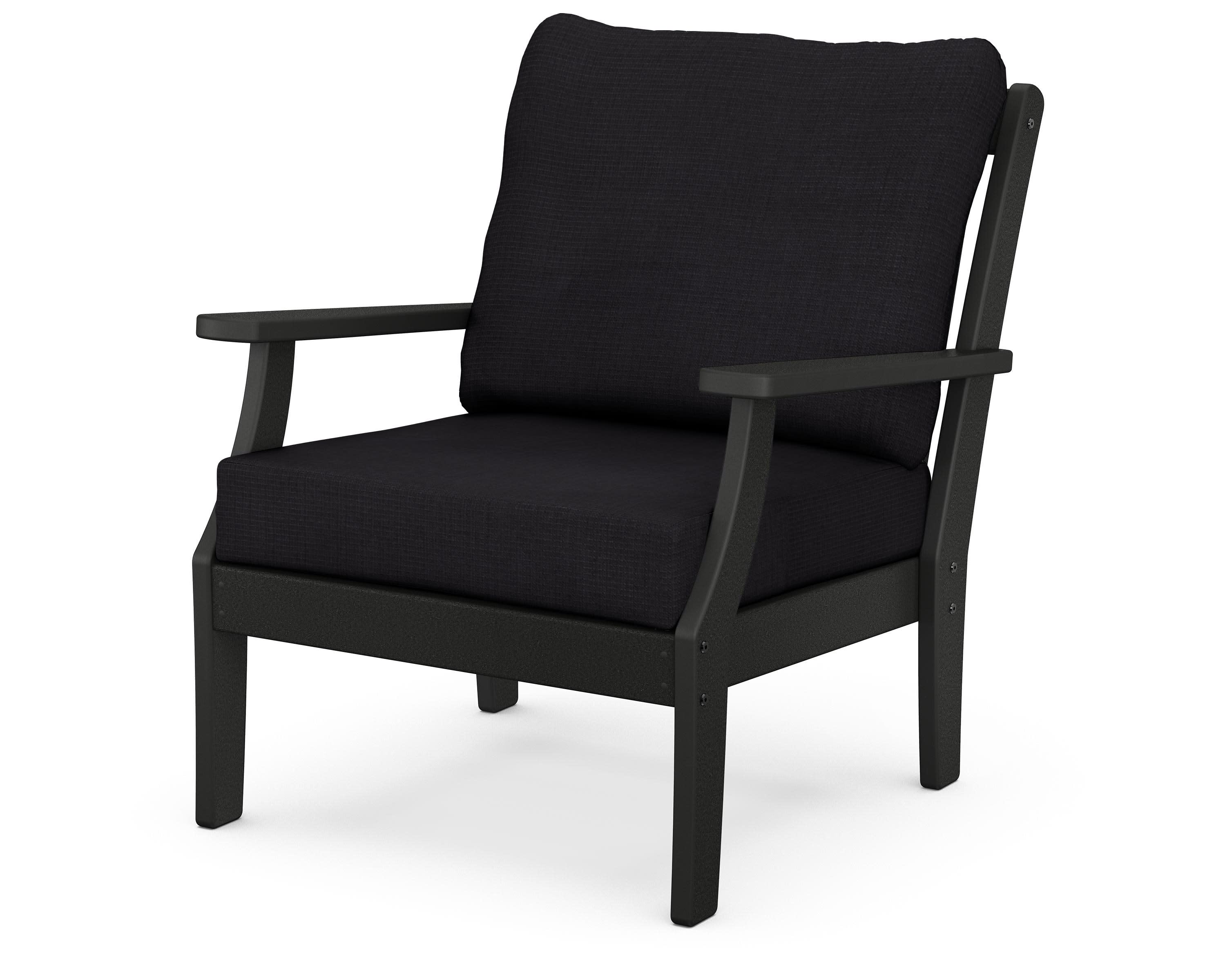 Braxton Deep Seating Chair in Black / Midnight Linen