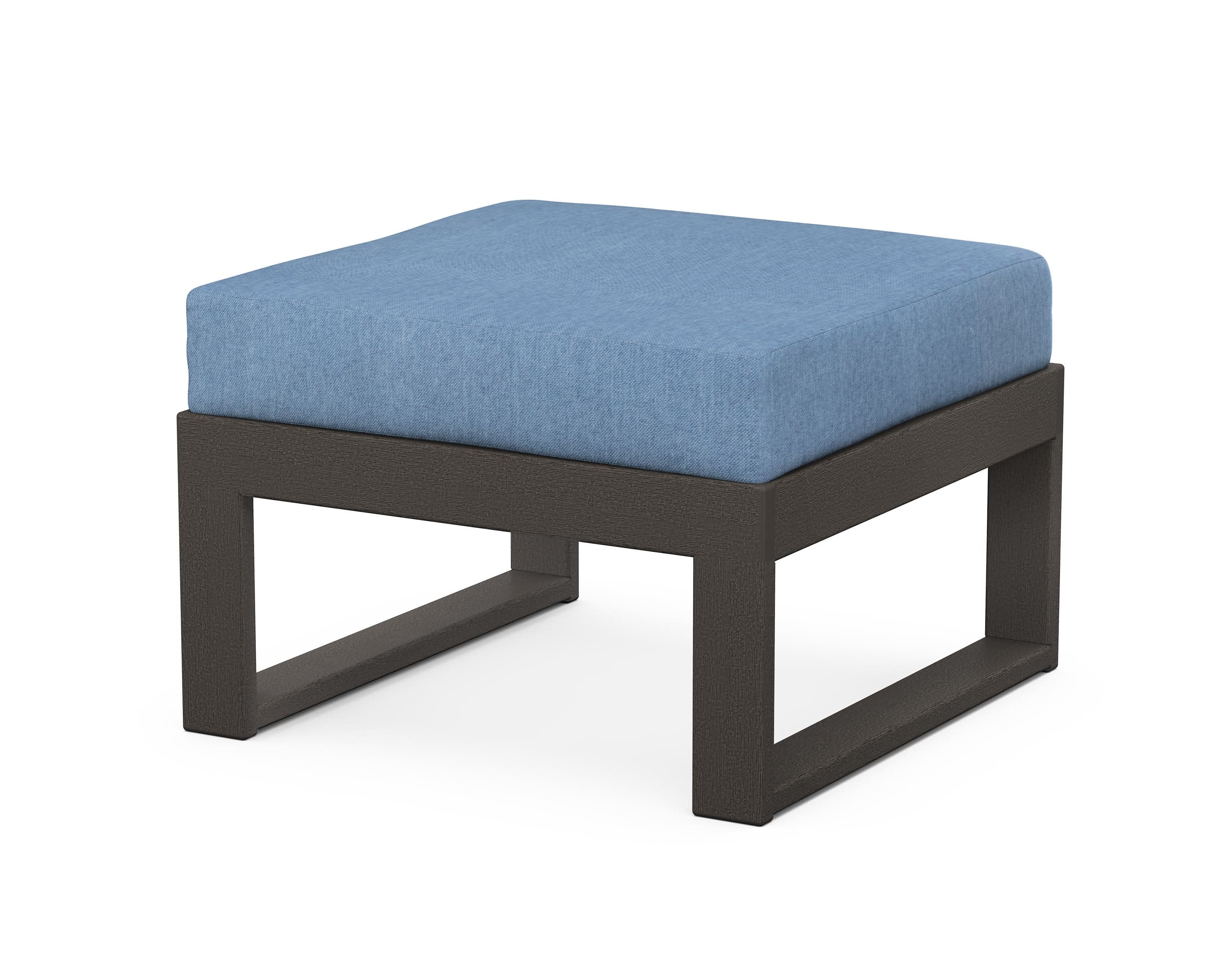 Modular Ottoman - Modern in Vintage Coffee / Sky Blue