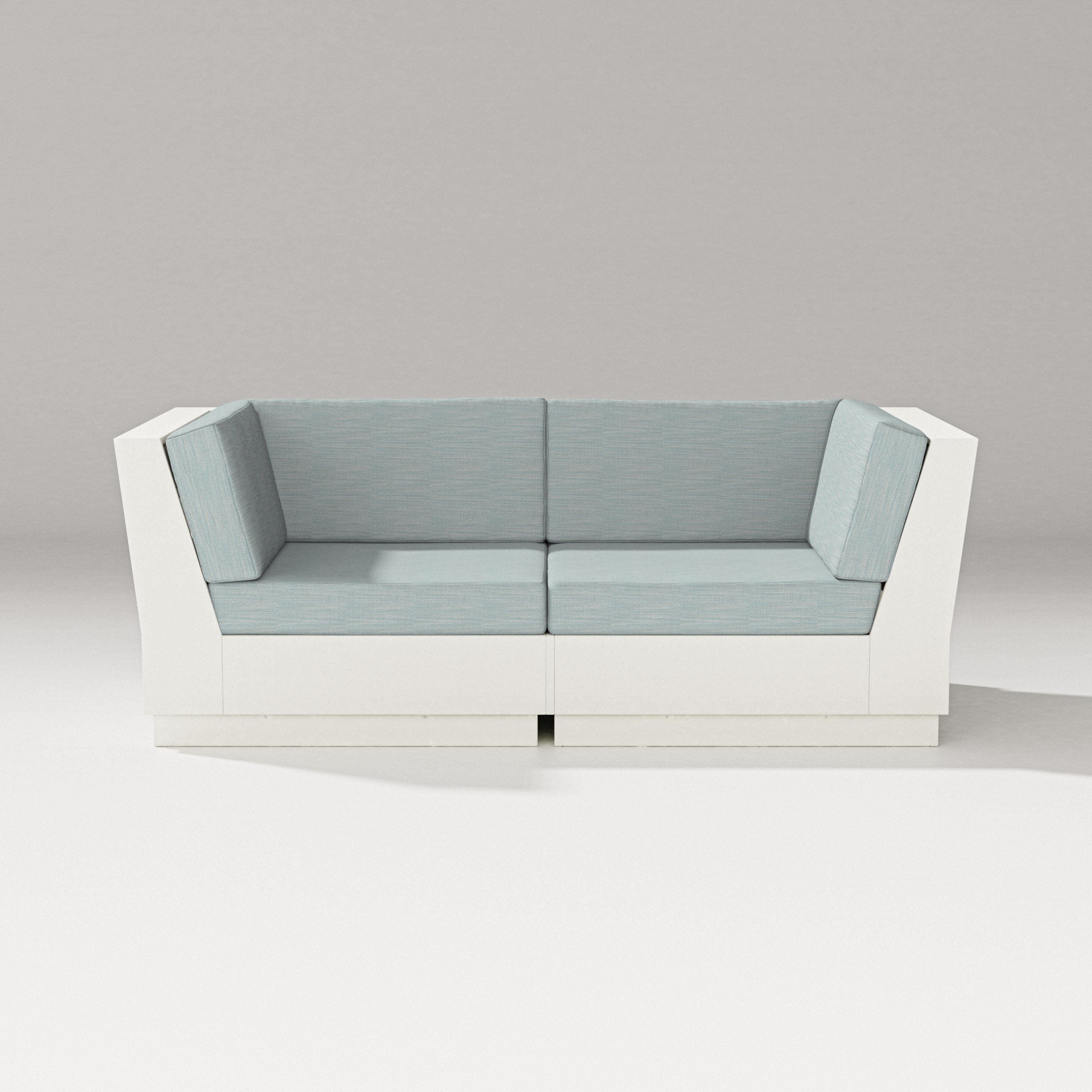 Elevate Loveseat Sectional in Vintage White / Soothe Mist