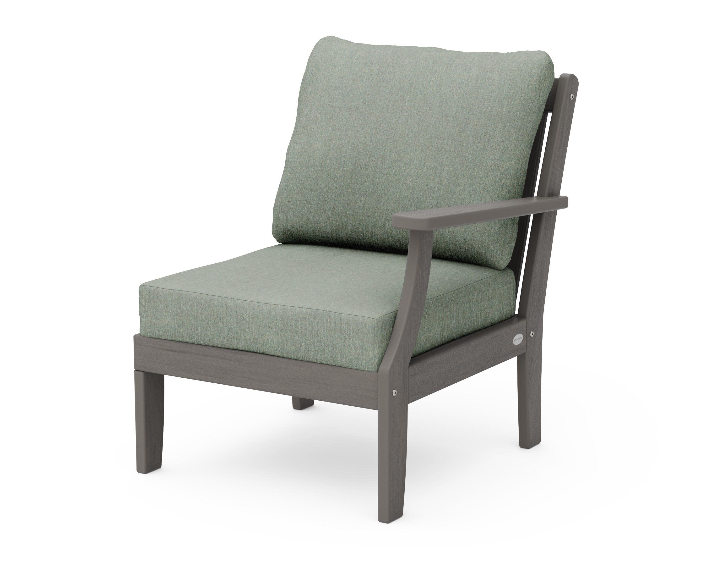 Braxton Modular Right Arm Chair in Driftwood / Cast Sage