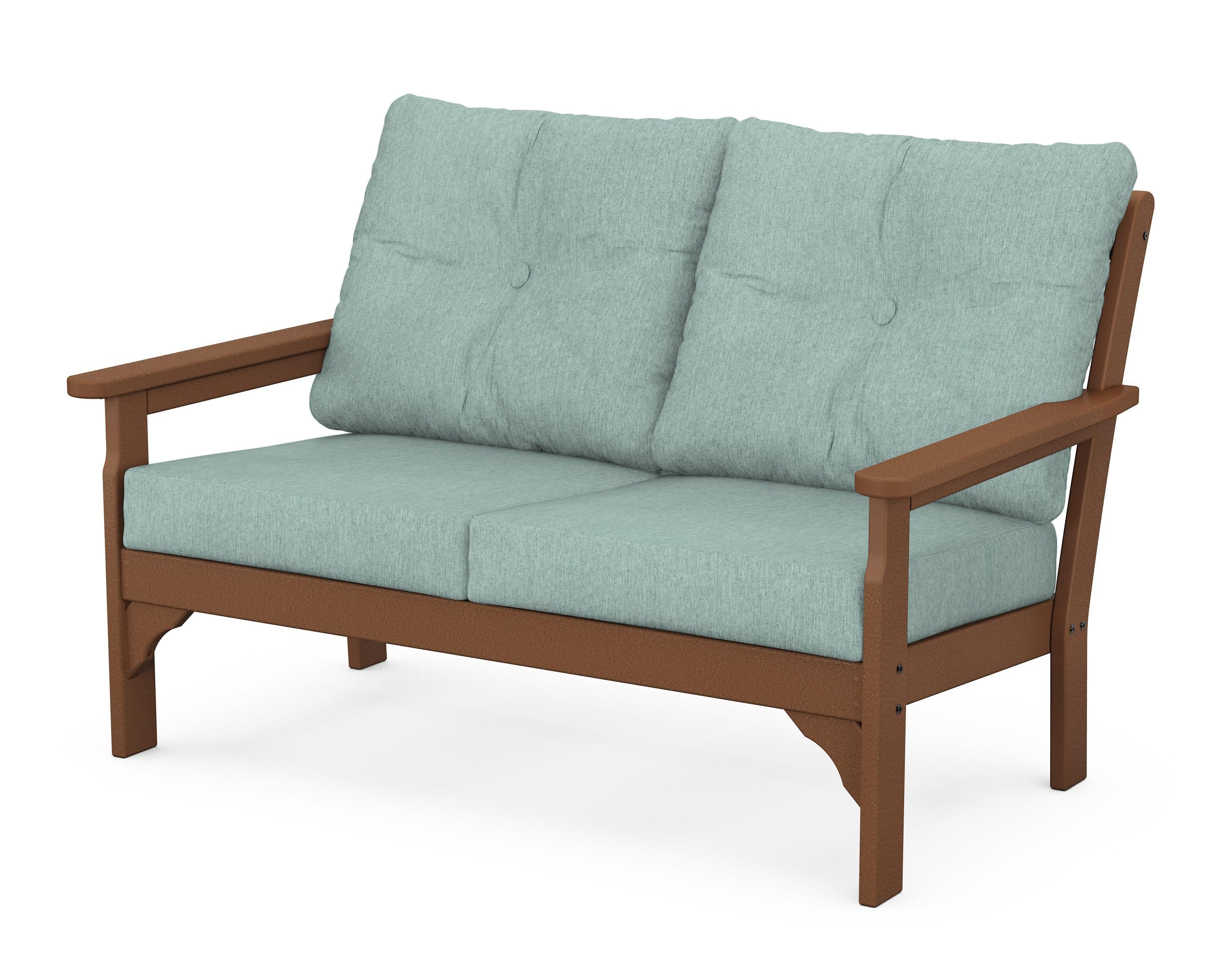 Vineyard Deep Seating Loveseat in Teak / Glacier Spa