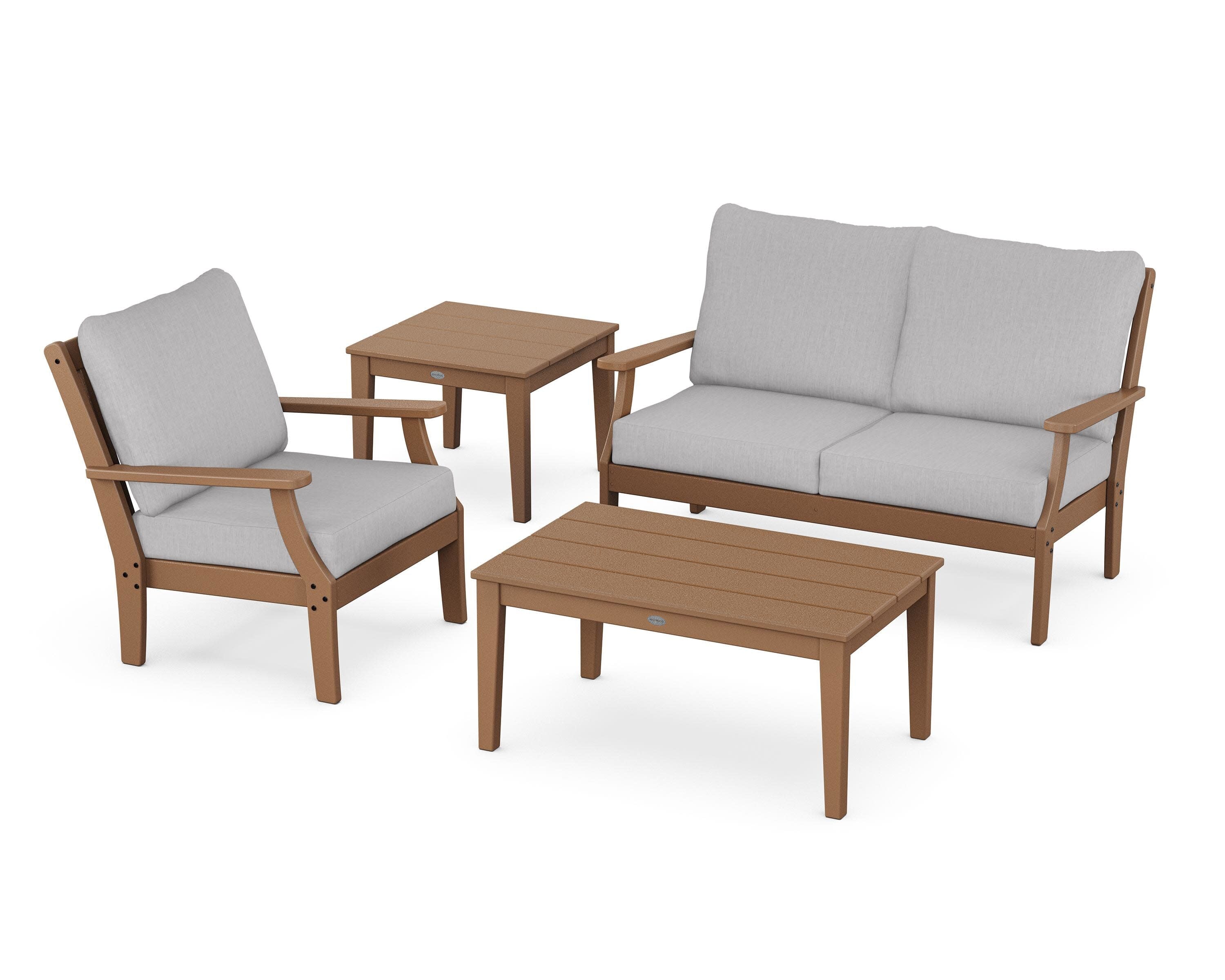 Braxton 4-Piece Deep Seating Set in Teak / Granite