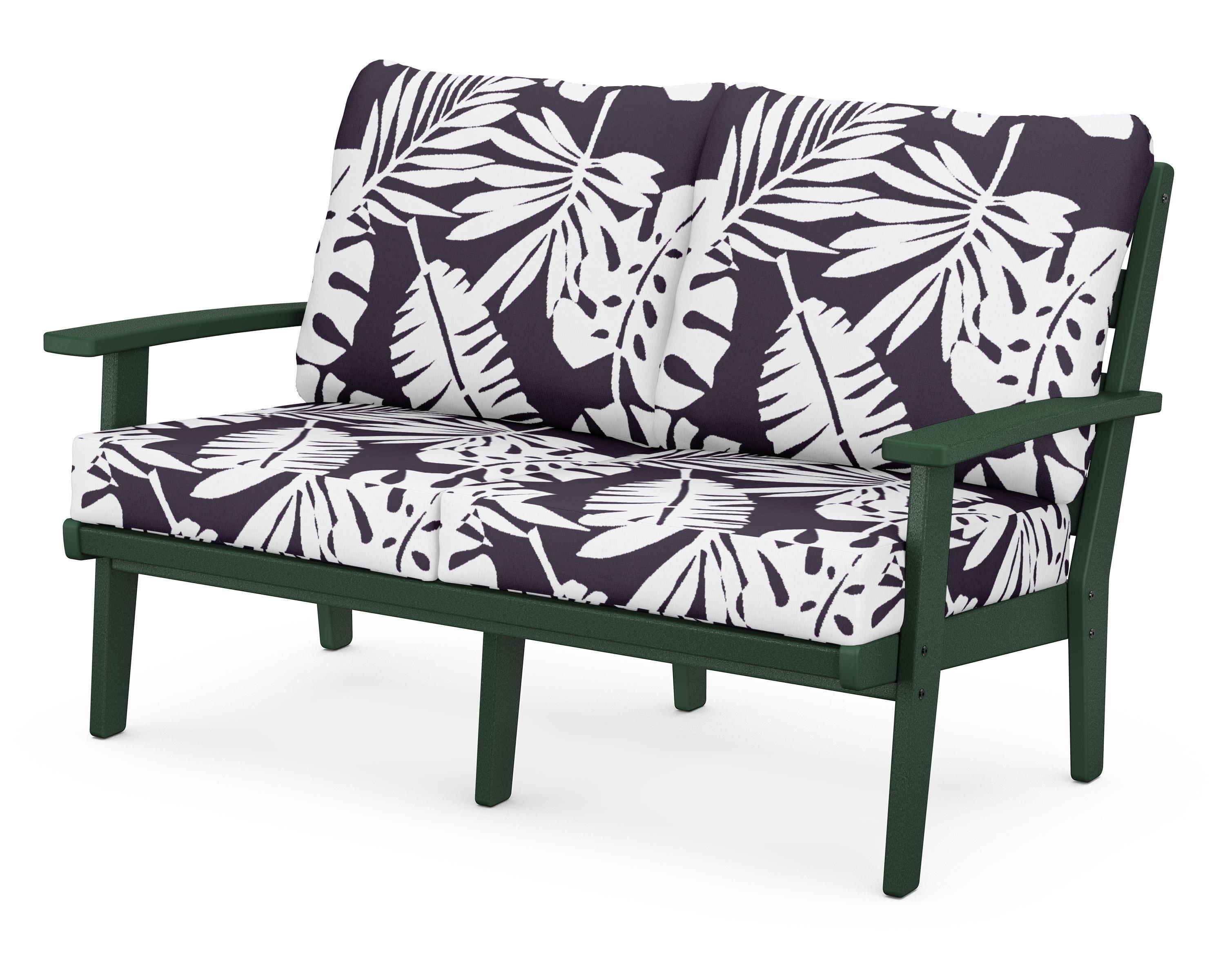 Grant Park Deep Seating Loveseat in Green / Leaf Navy