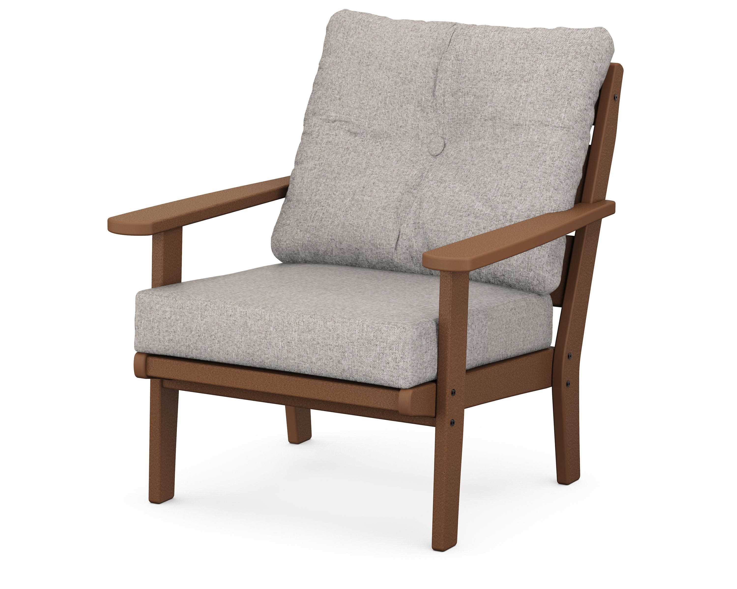 Lakeside Deep Seating Chair in Teak / Weathered Tweed