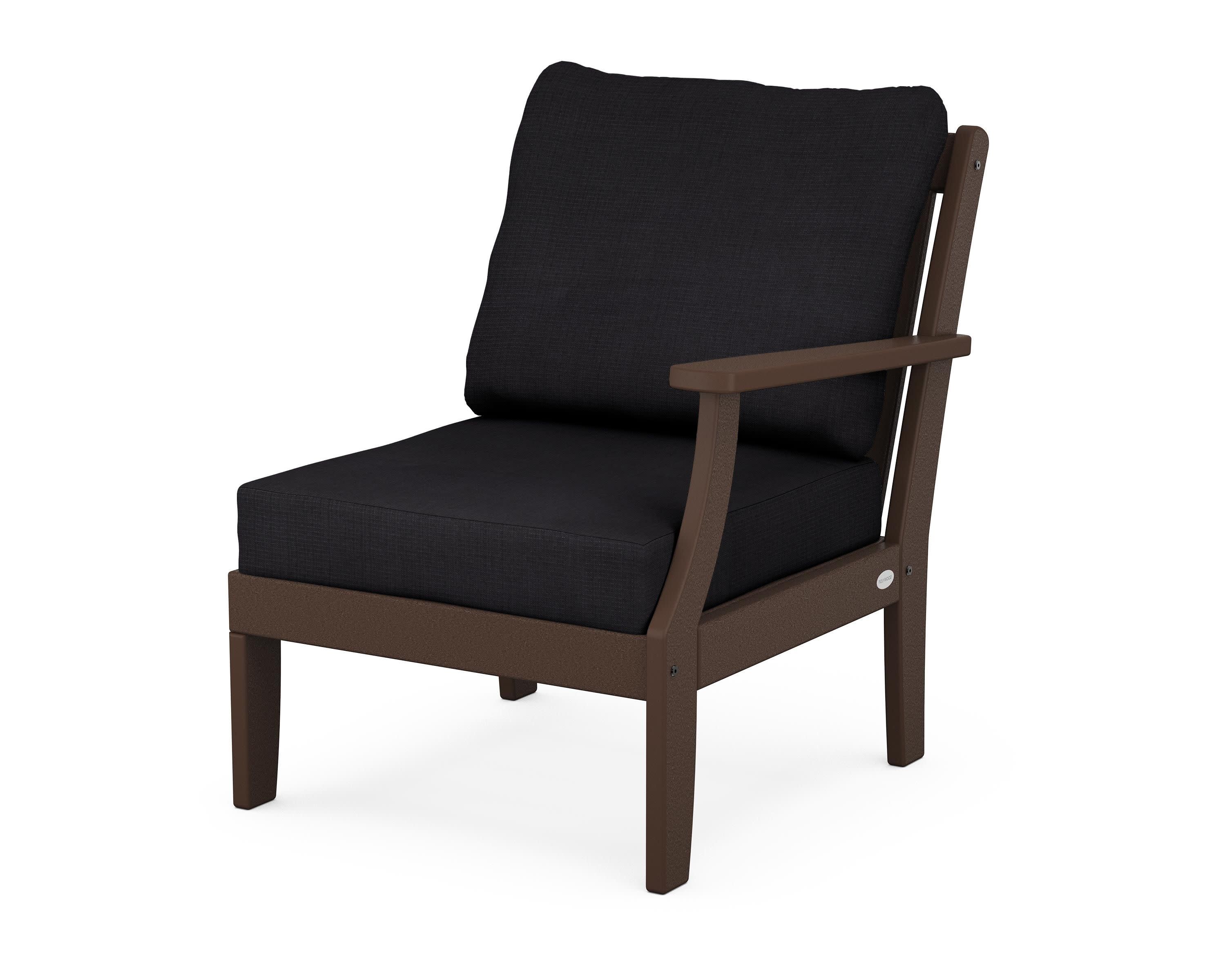 Braxton Modular Right Arm Chair in Mahogany / Midnight Linen